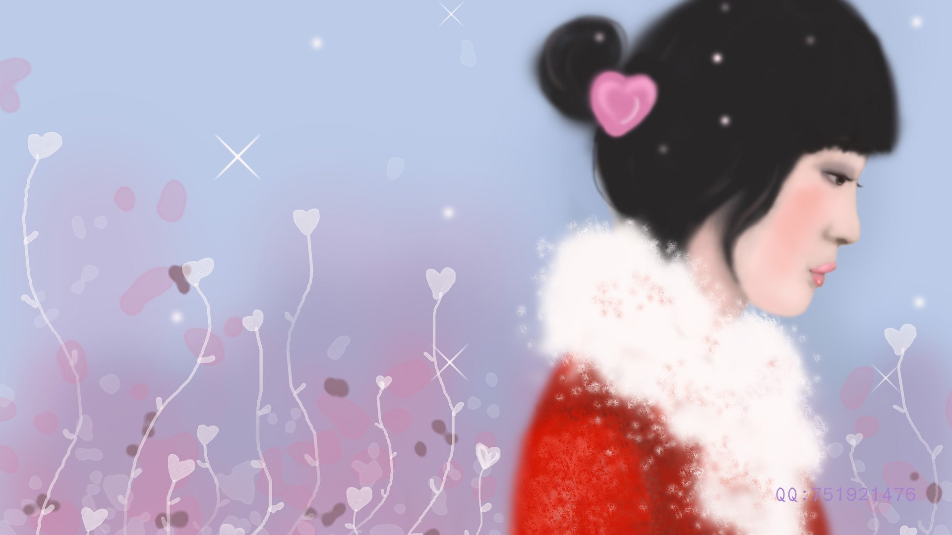 梦里飞插画 女孩 梦幻