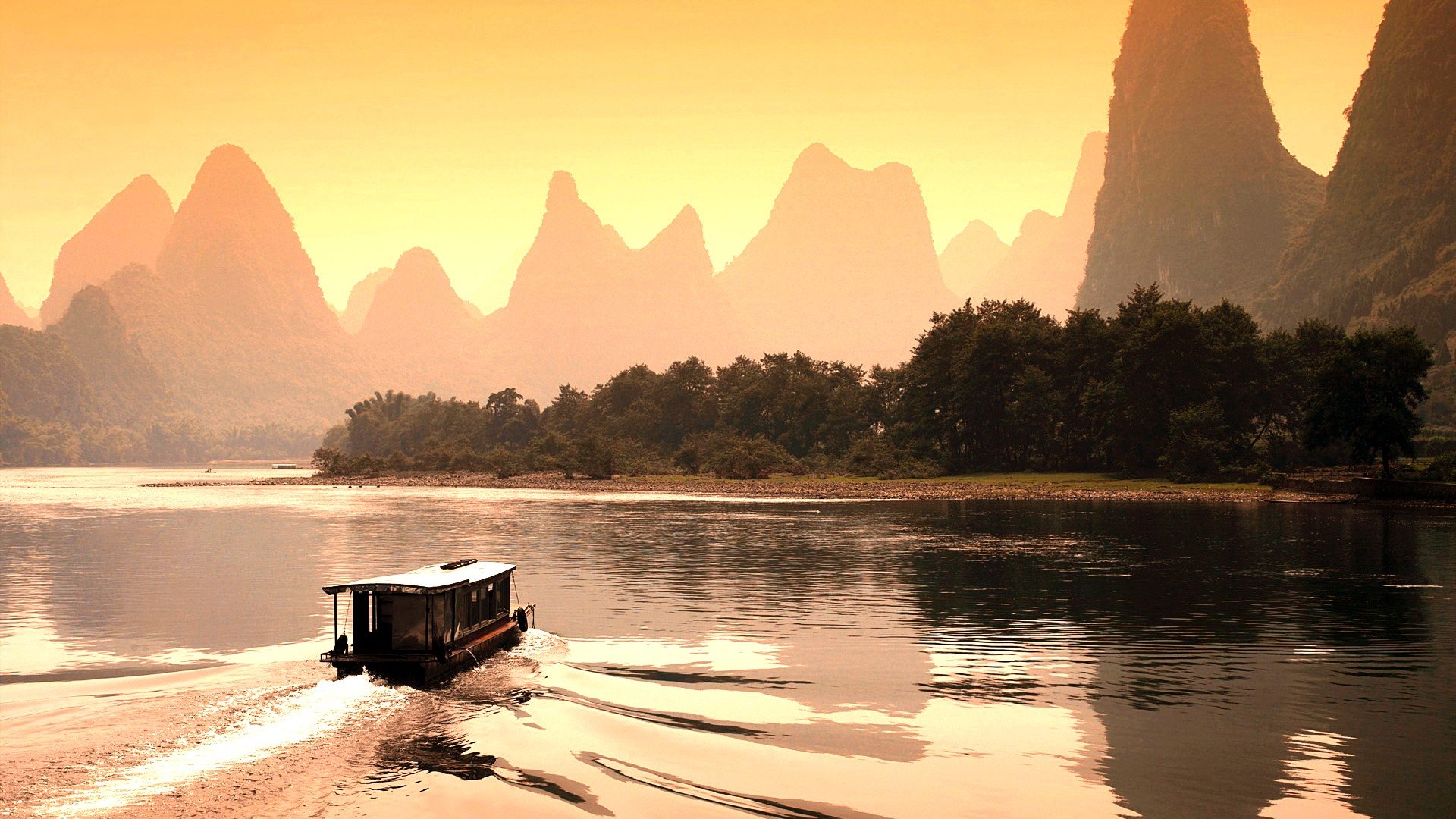 风景 自然风光 大自然 一曲渔歌 船 意境