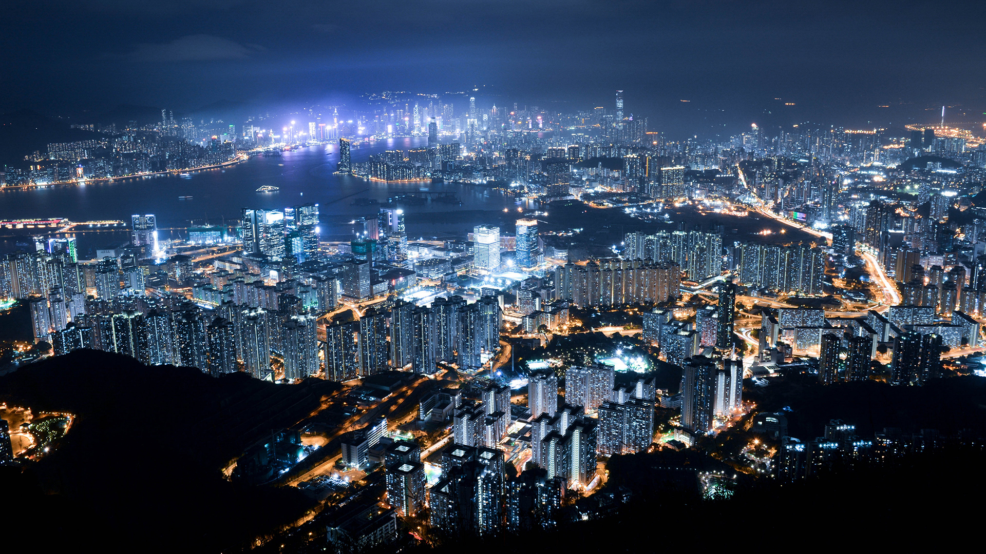 城市夜景 香港   城市夜景