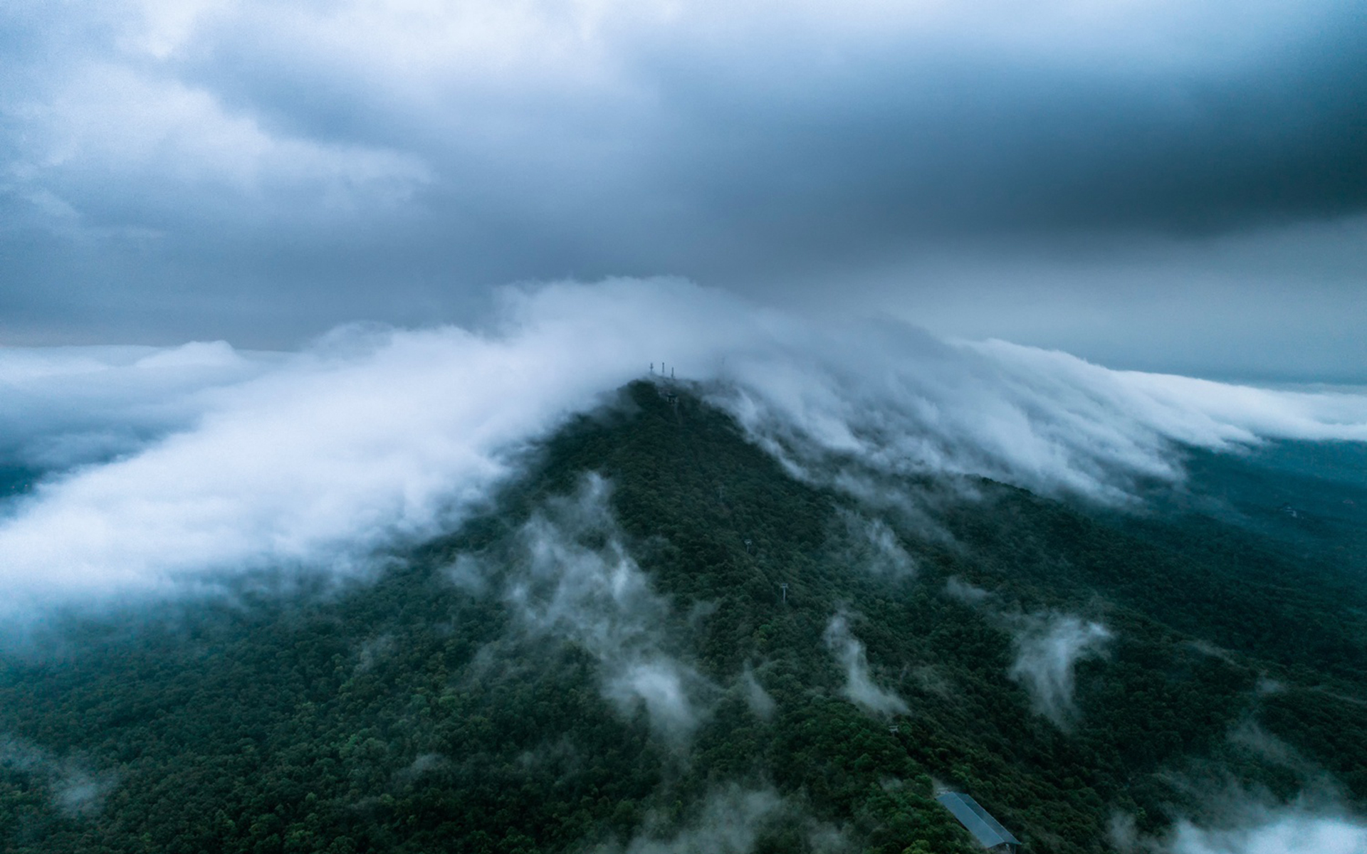 风景 自然风光 烟雨朦胧 紫金山