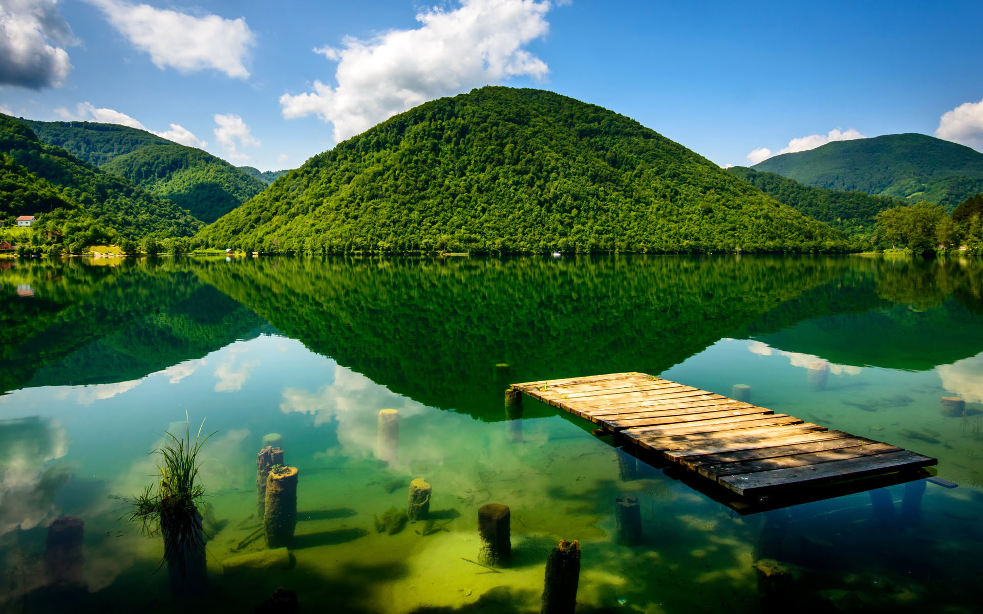 风景 自然风光 湖泊 栈桥