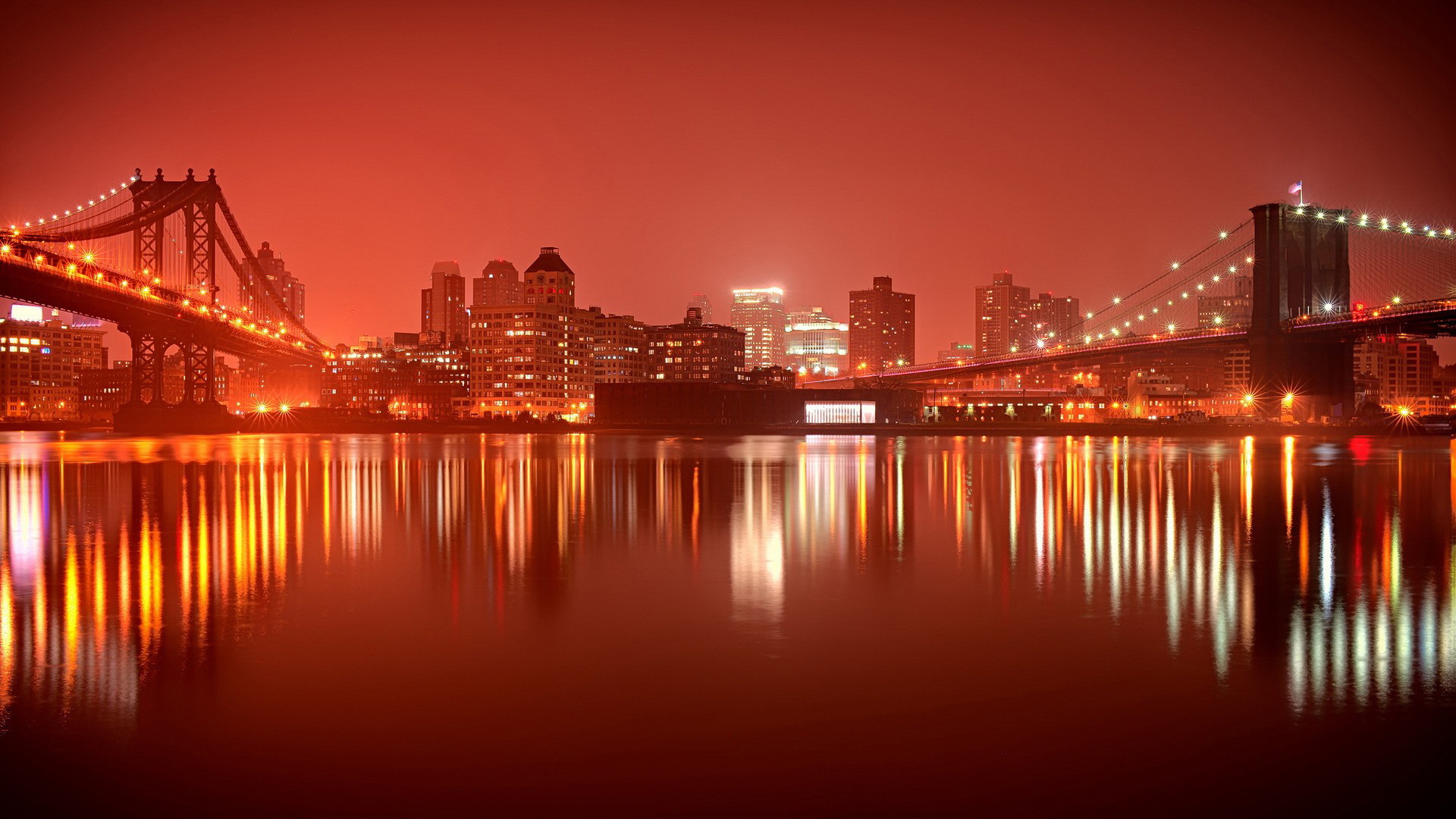 城市夜景 红色