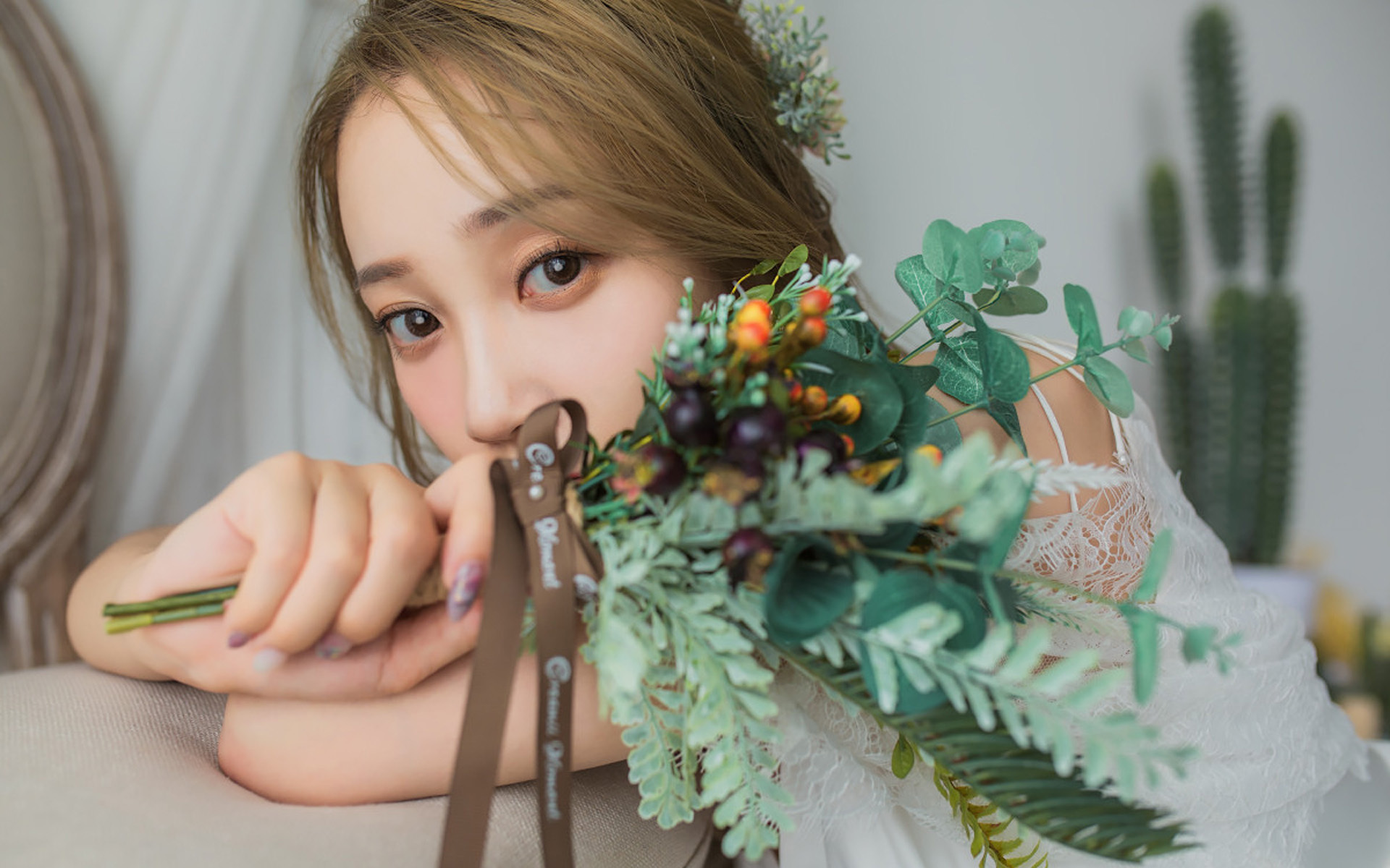 清纯  优雅 气质美女 婚纱写真