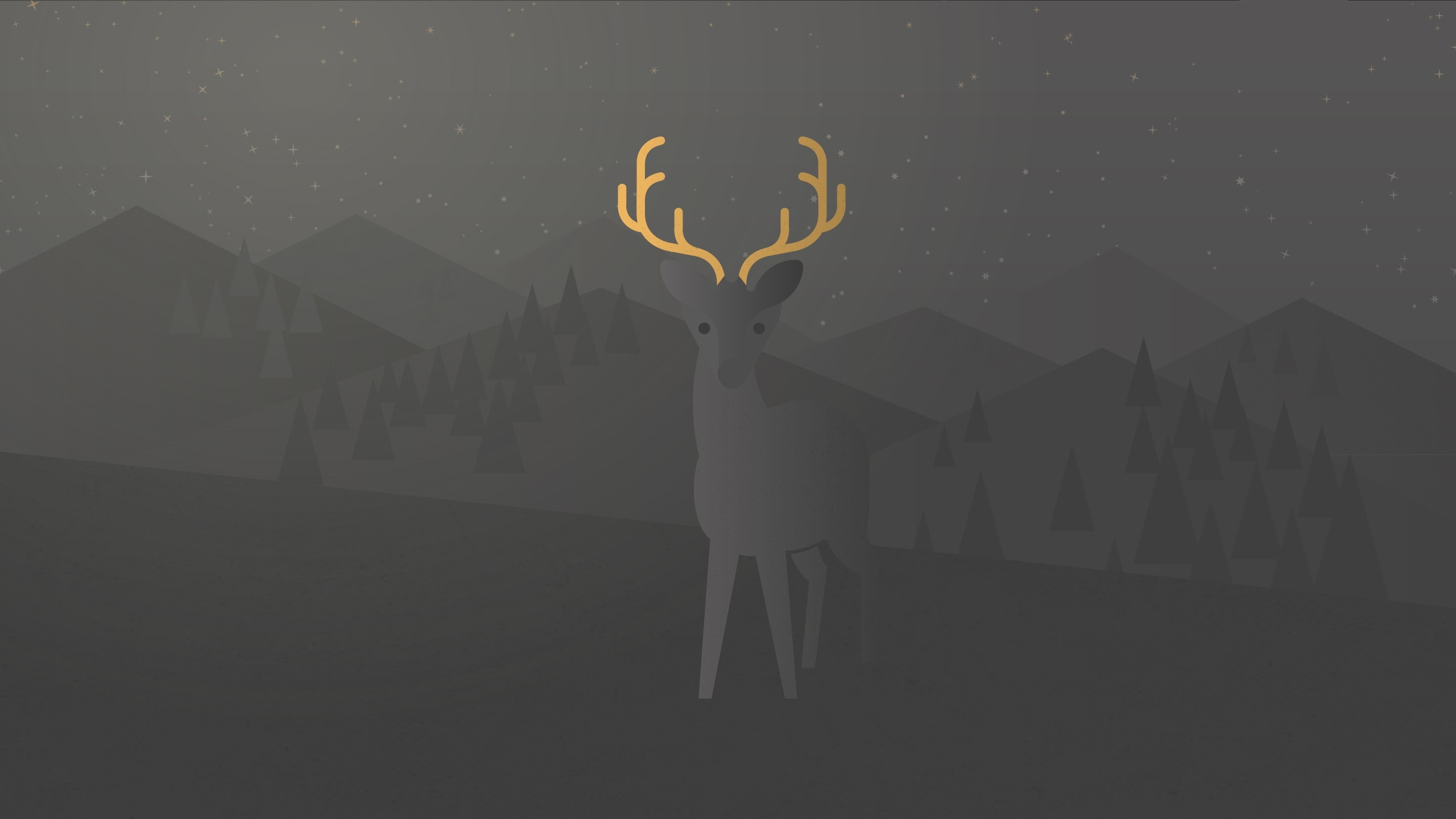 简约 黑白 小鹿