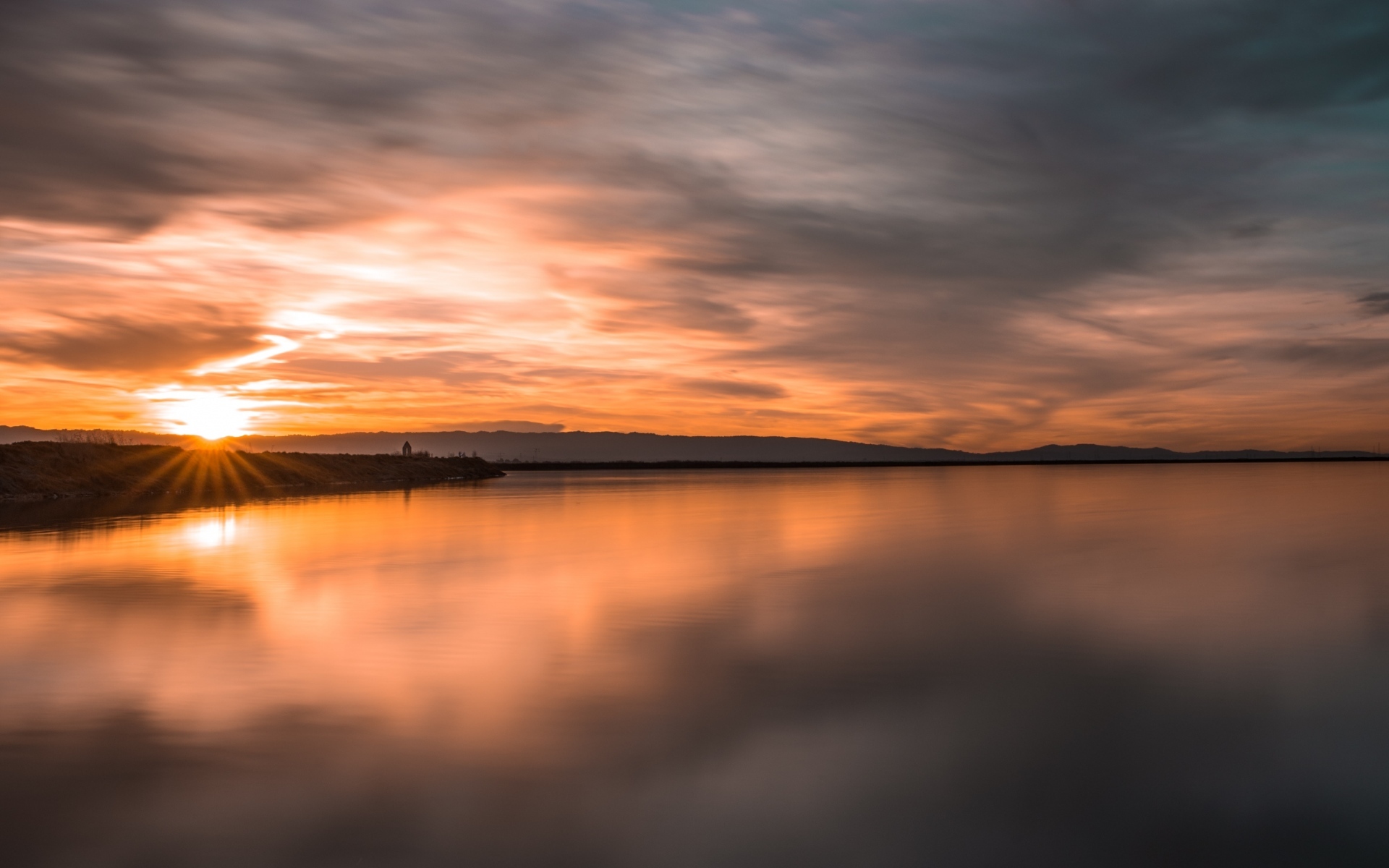 风景 自然风光 河流 黄昏 夕阳