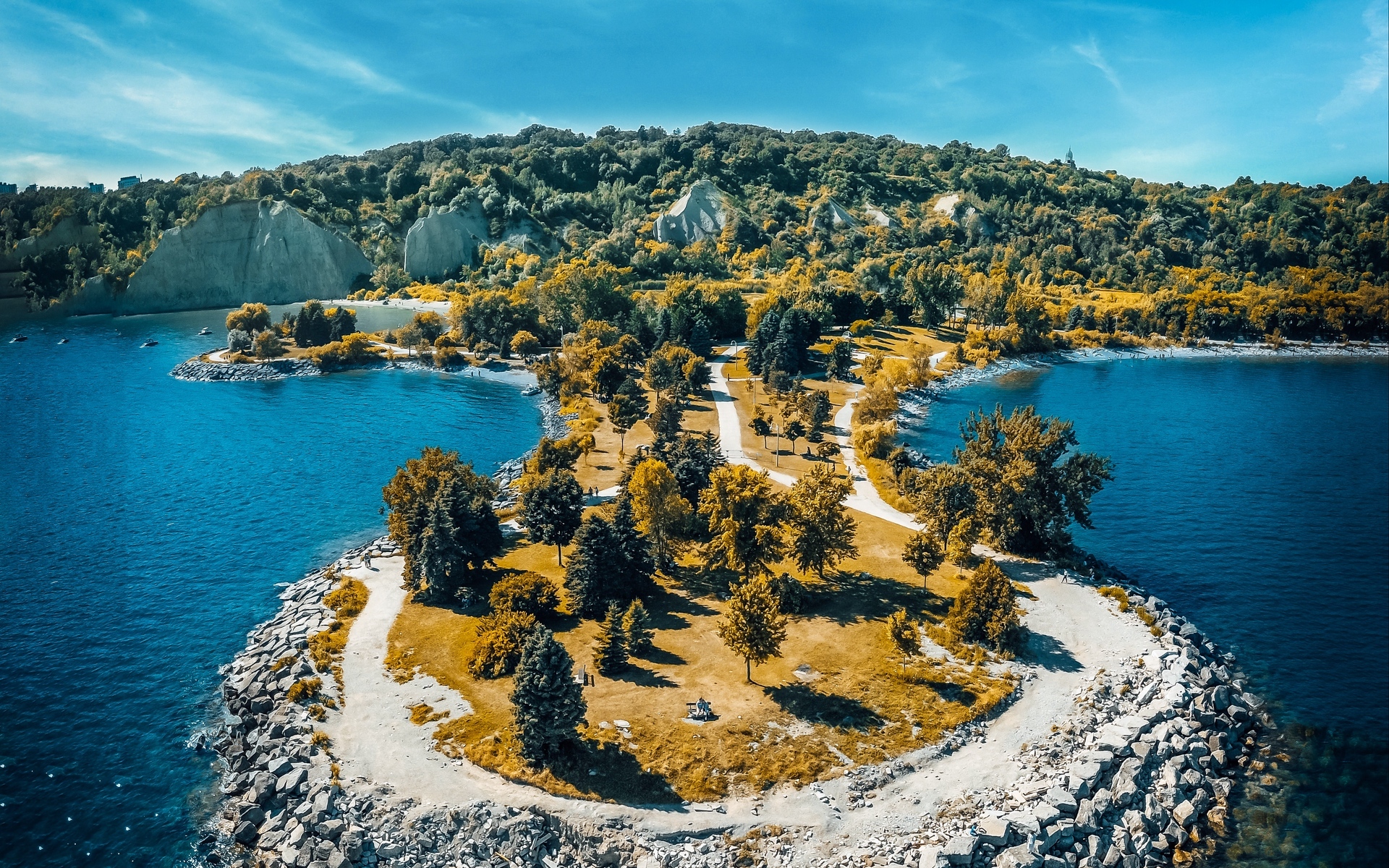 自然风光  清新唯美蓝色海岸风景