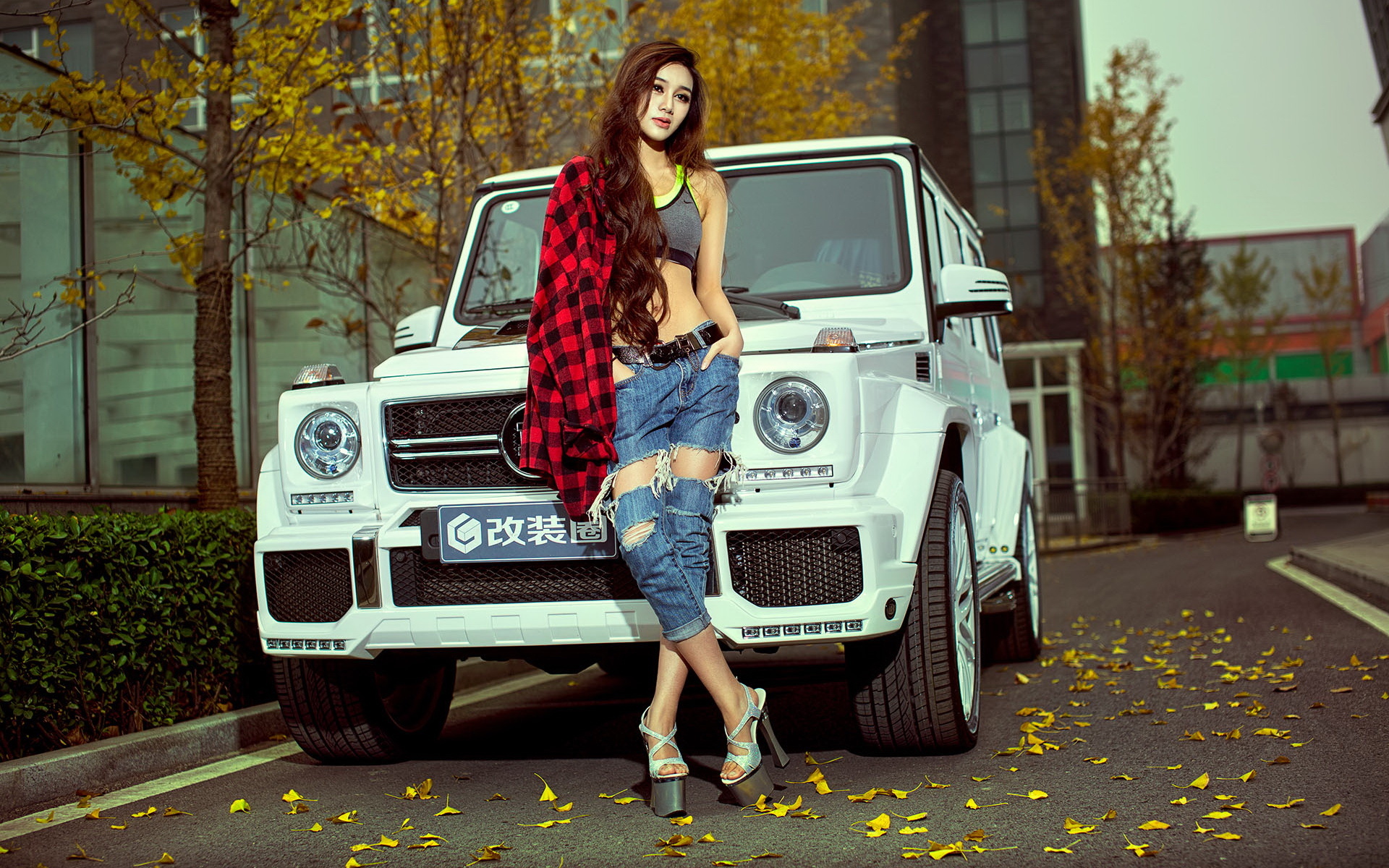 奔驰 改装车 美女 模特 小烨 宽屏
