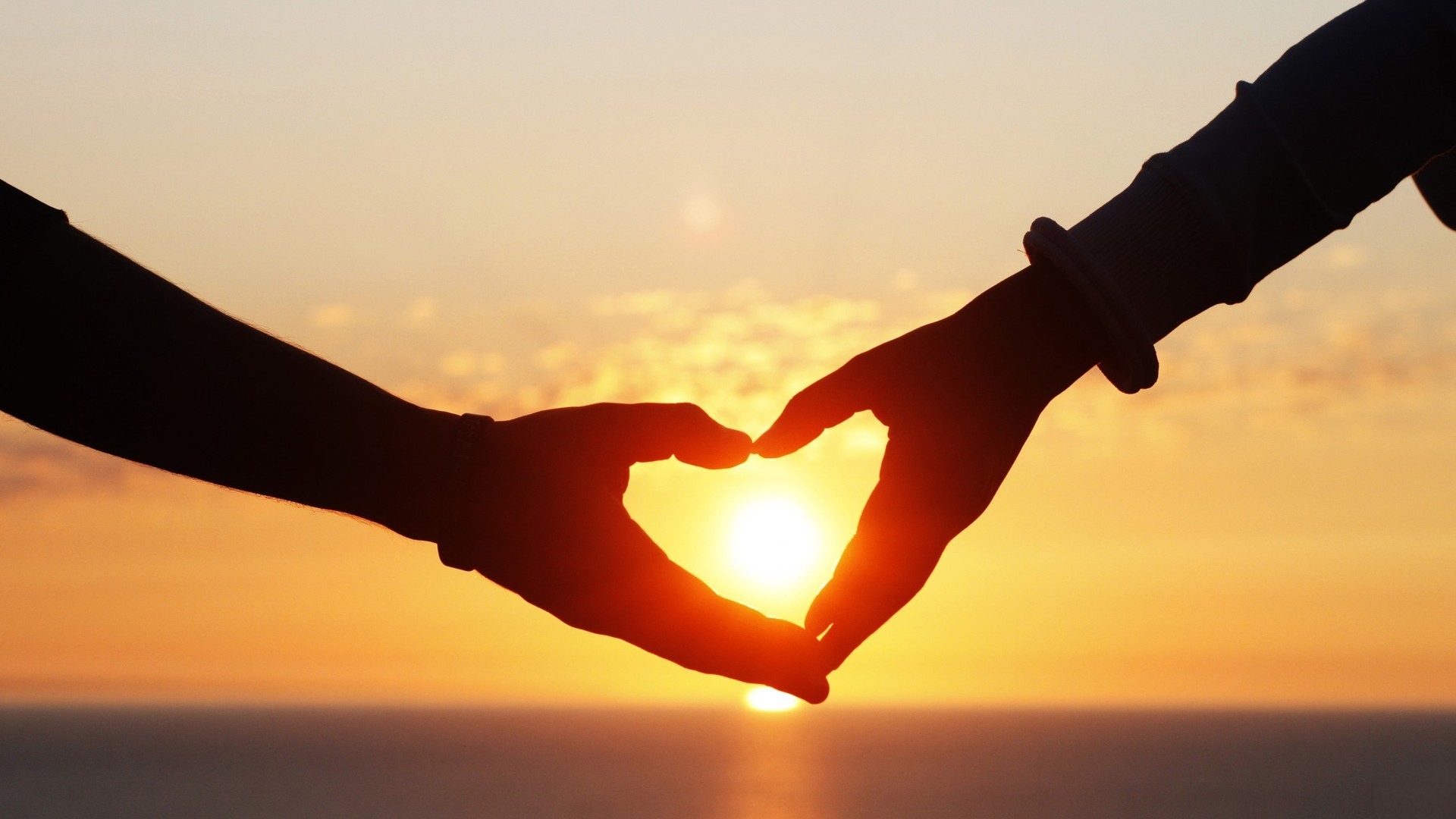 爱情 唯美温馨 夕阳 牵手 黄昏