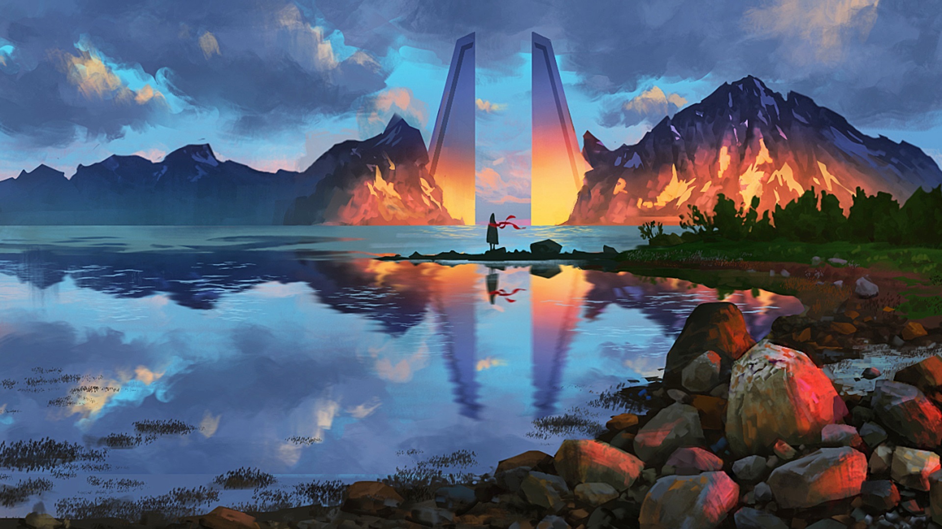 炫酷时尚 风景插画