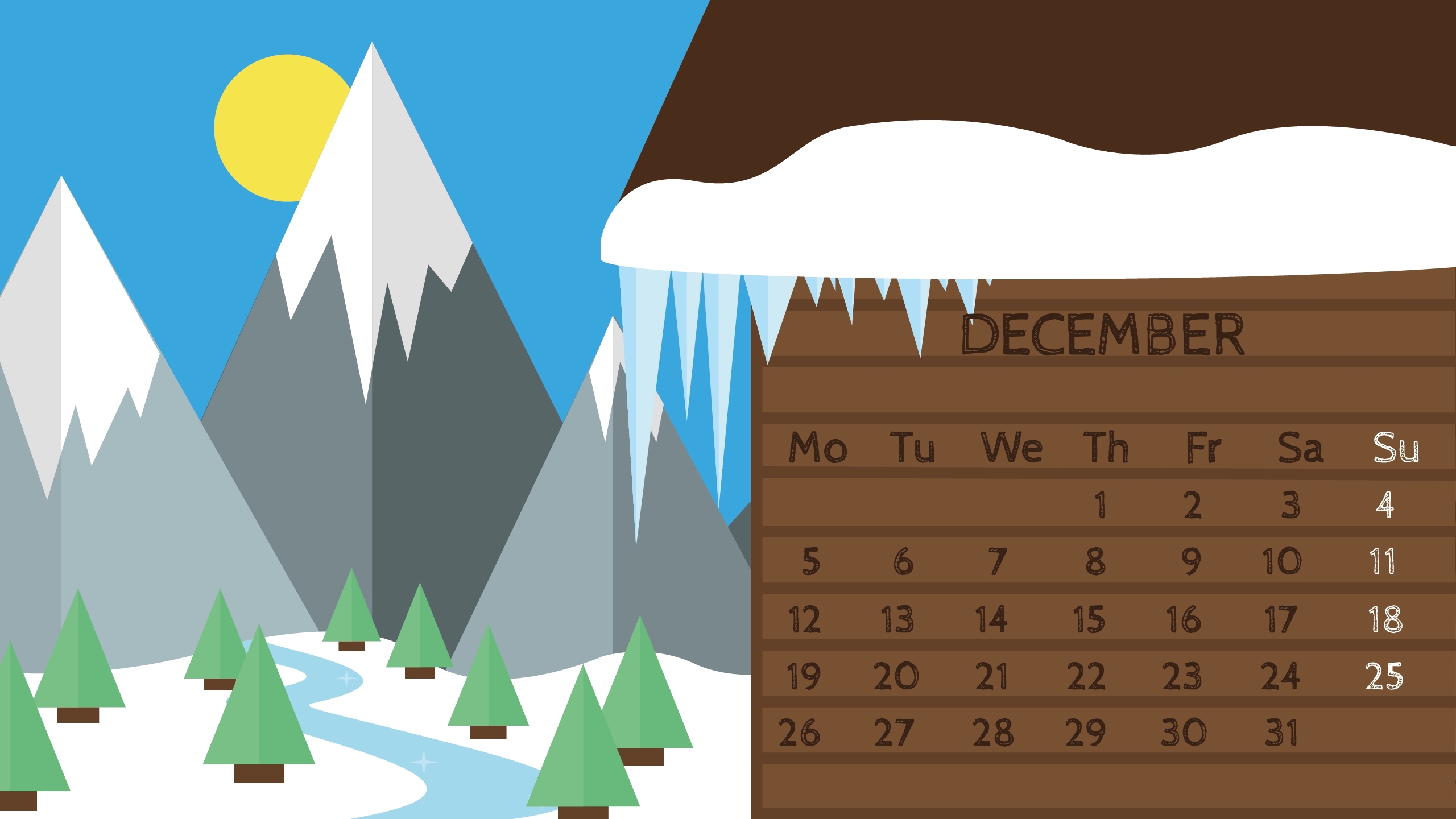 12月 冬天 卡通 房屋