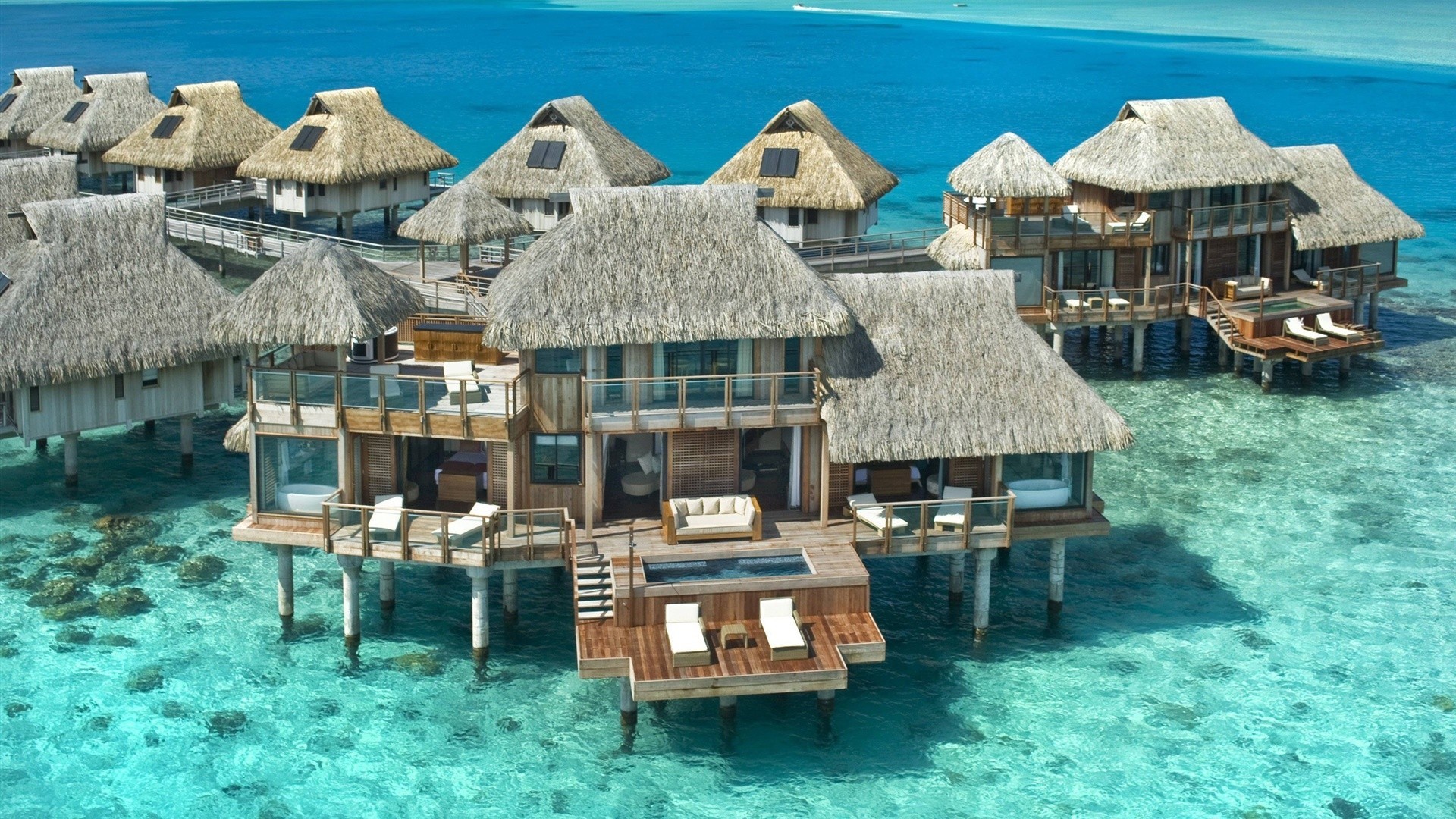风景 海洋天堂 海上木屋 大海