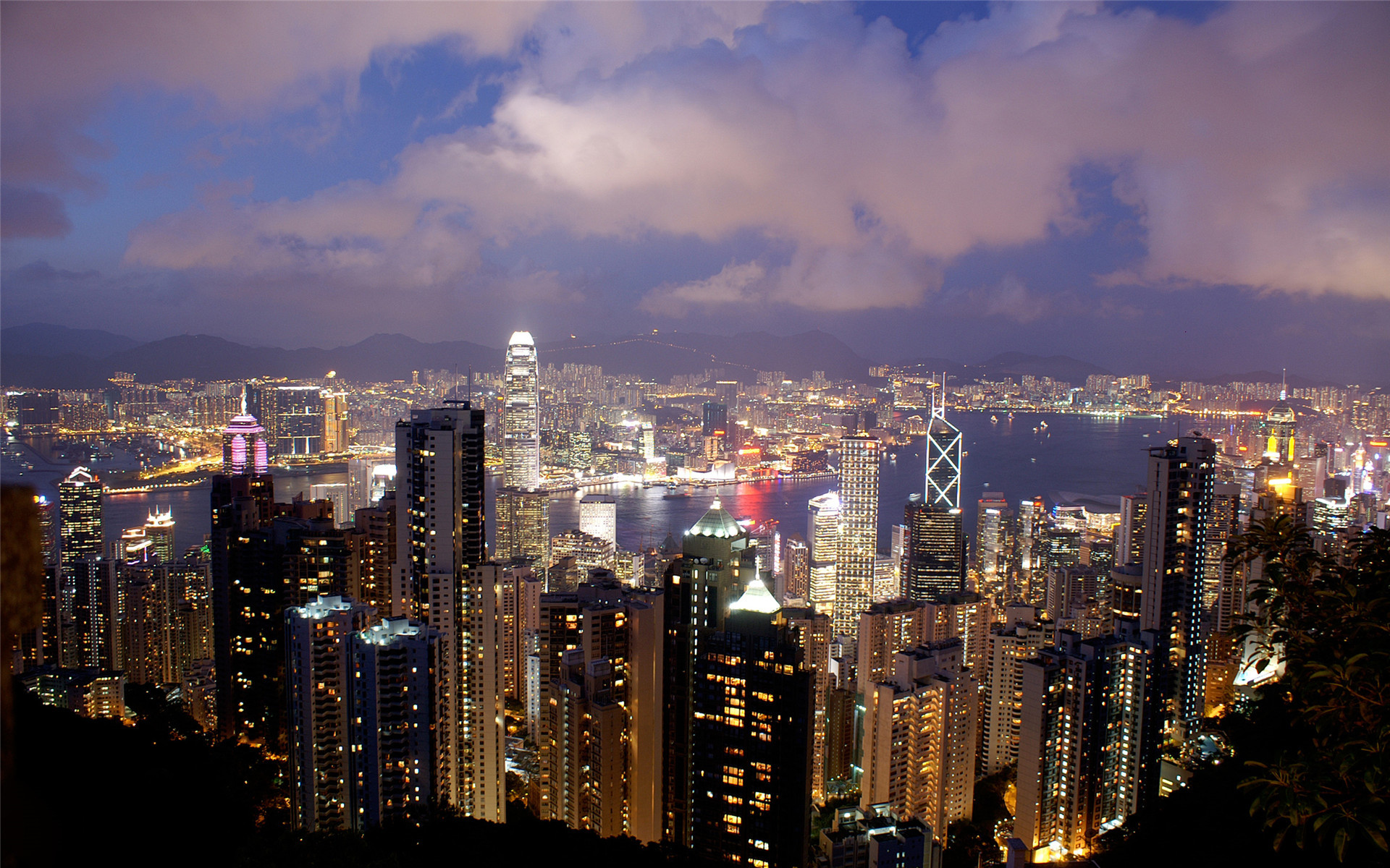 风景 城市夜景 建筑 灯光 香港