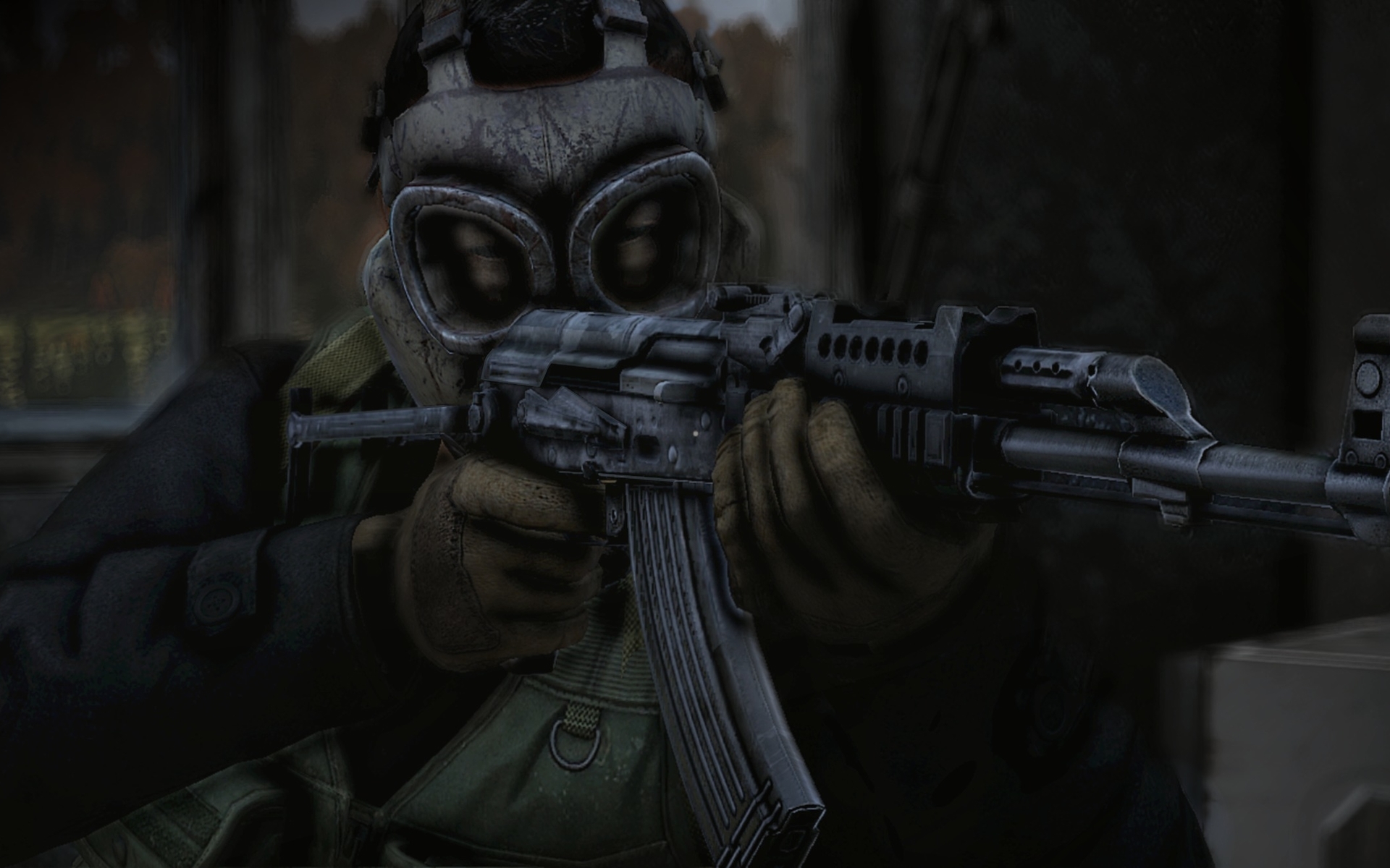 冲锋枪 防毒面具