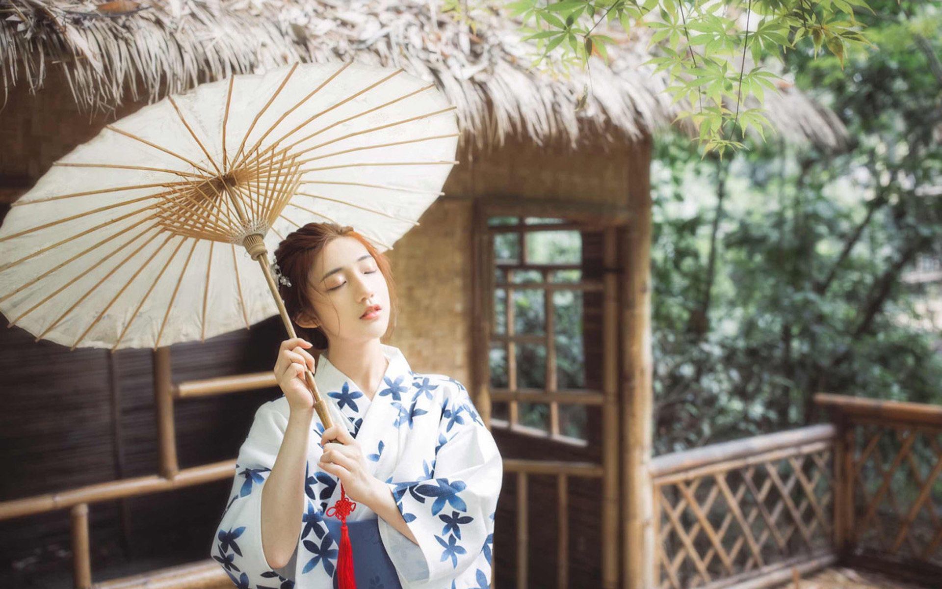 文艺古风  和服恬静美女