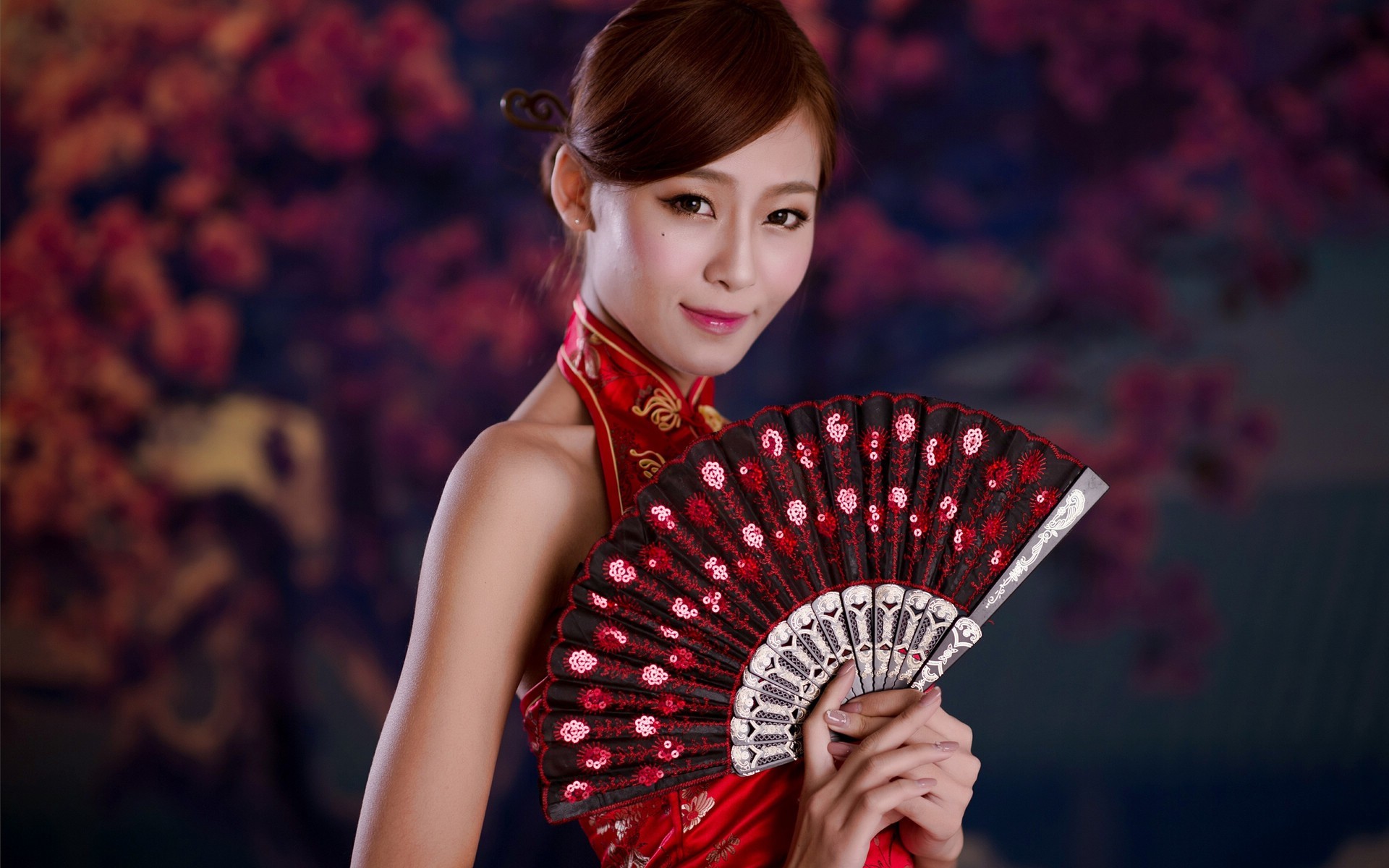 清纯 旗袍 扇子 古典