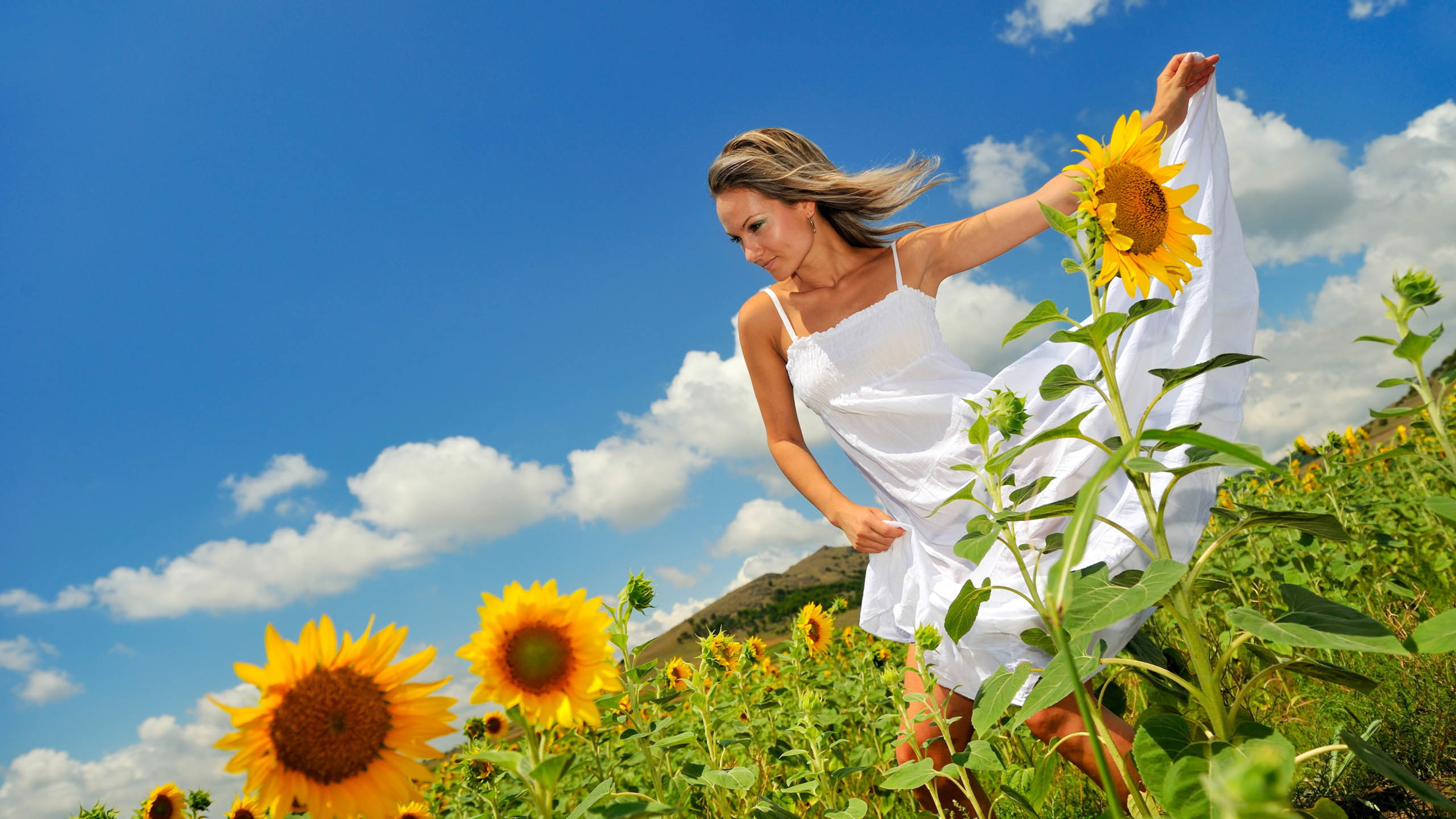 美女 欧美 太阳花 向日葵