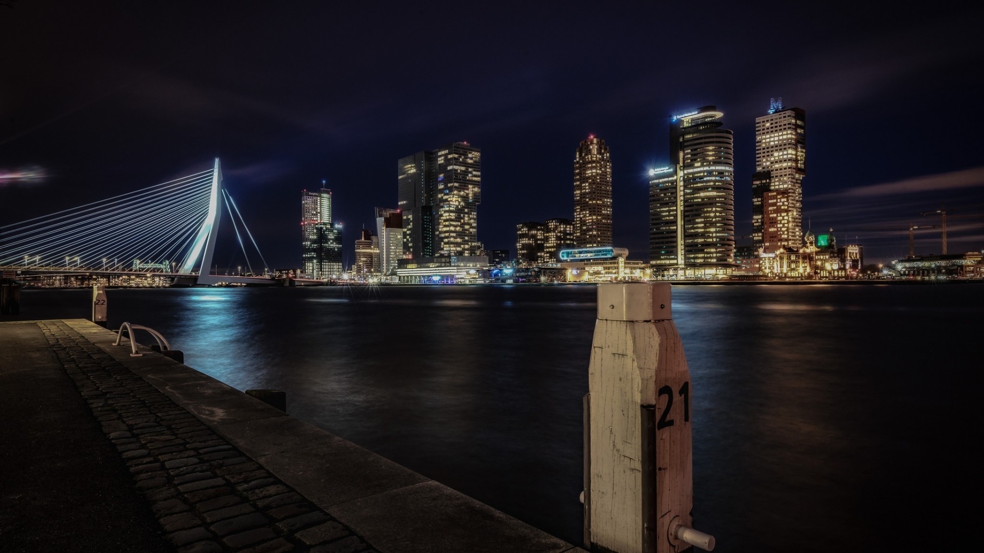 风景 城市夜景 荷兰 鹿特丹