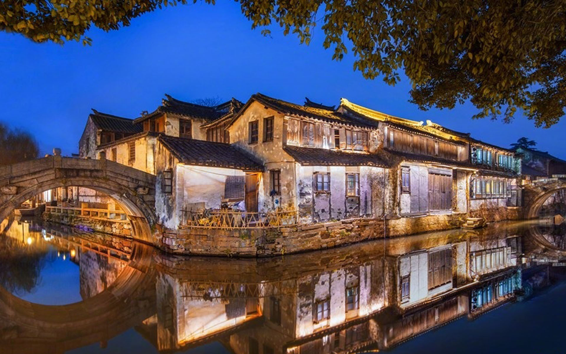城市夜景 江南水乡风景
