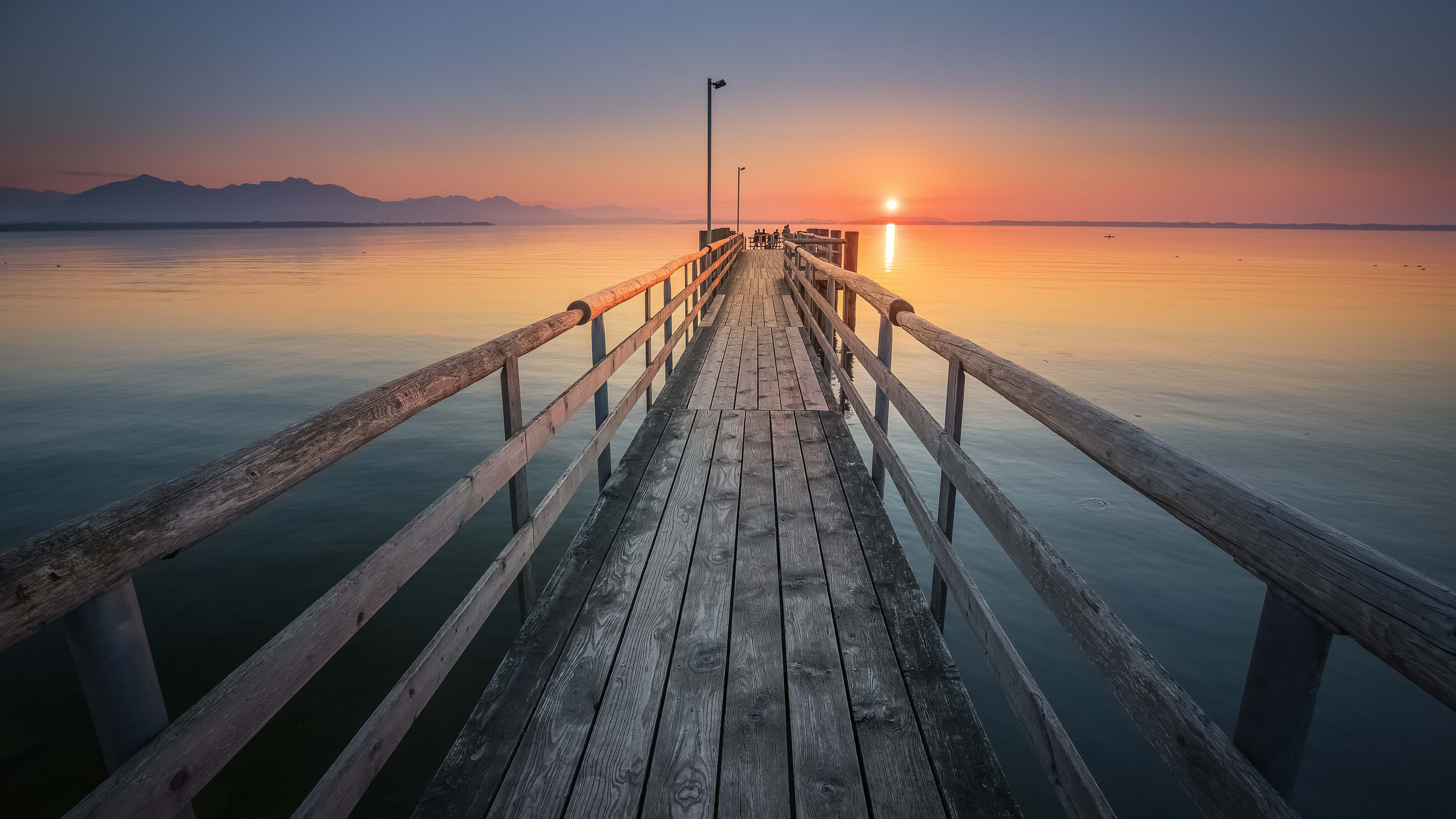 码头 夕阳 唯美