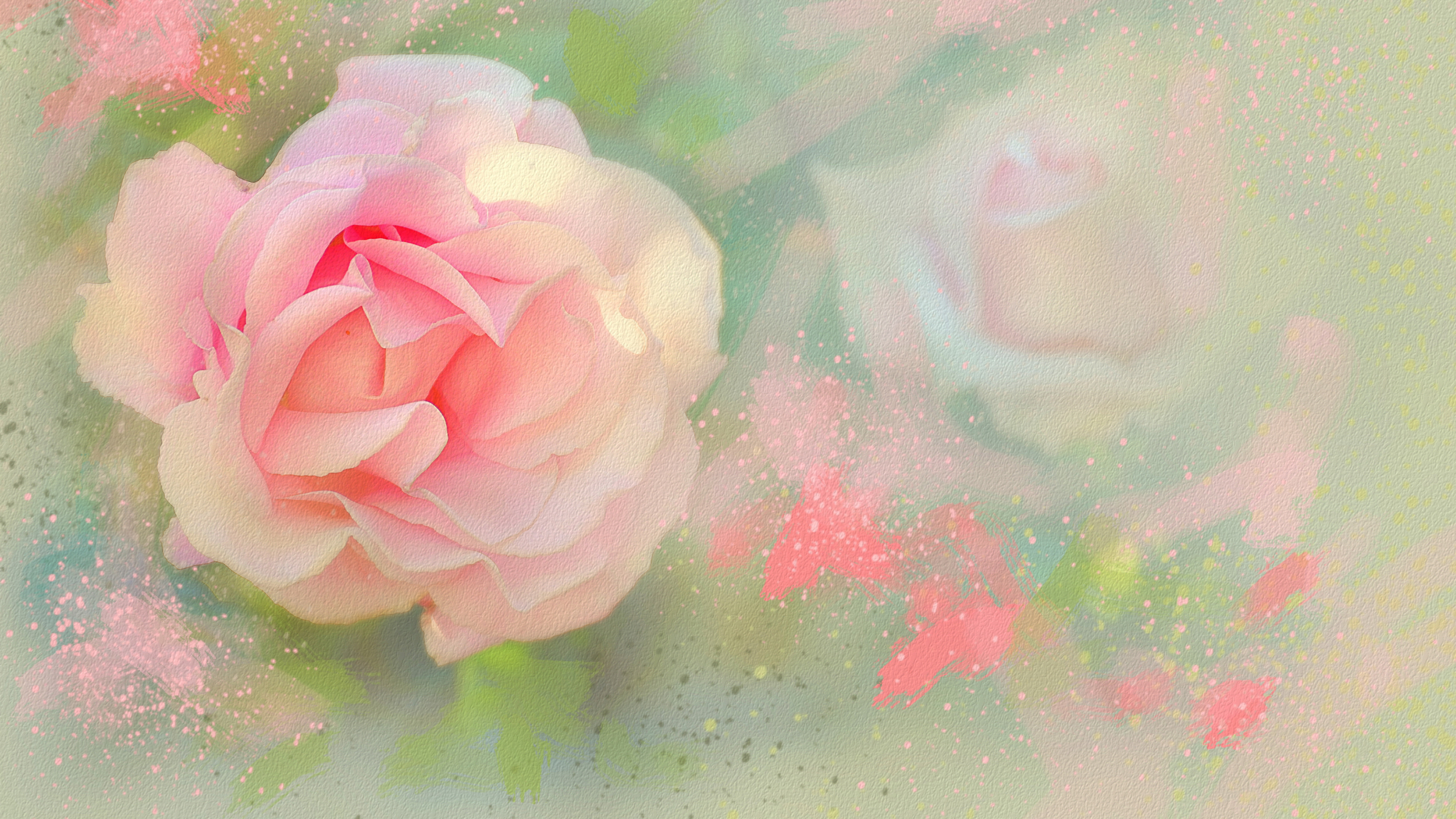 炫酷时尚 手绘 花朵 玫瑰花