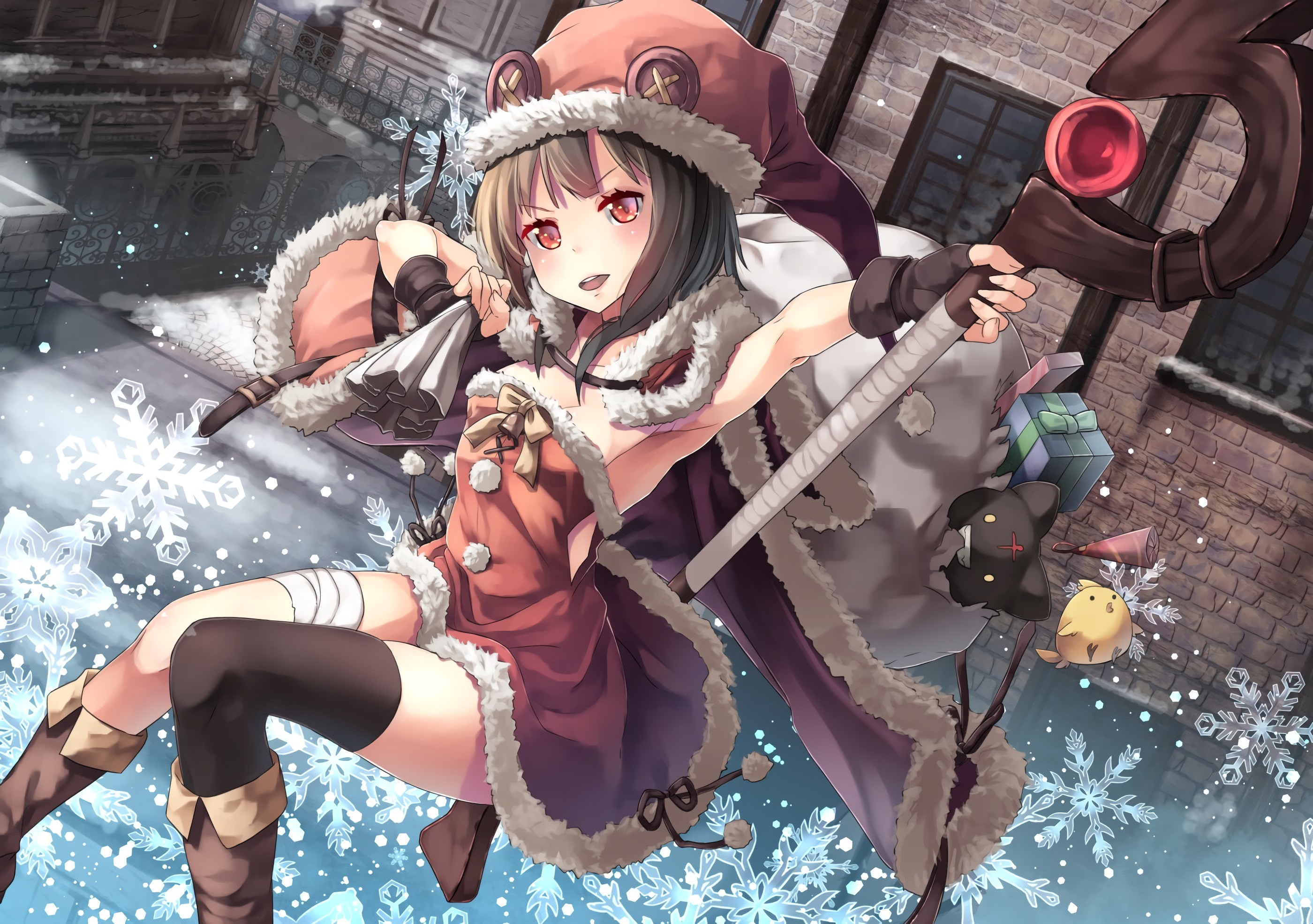 可爱 魔法 冬天 雪花 礼物