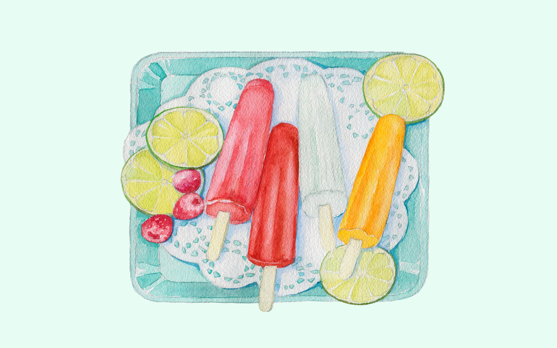 小清新 手绘 卡通 夏日 清凉