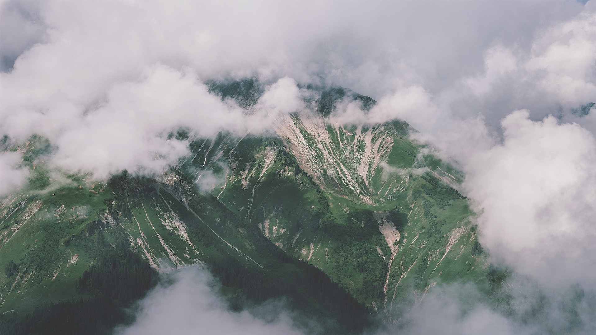 风景  雪山 云雾