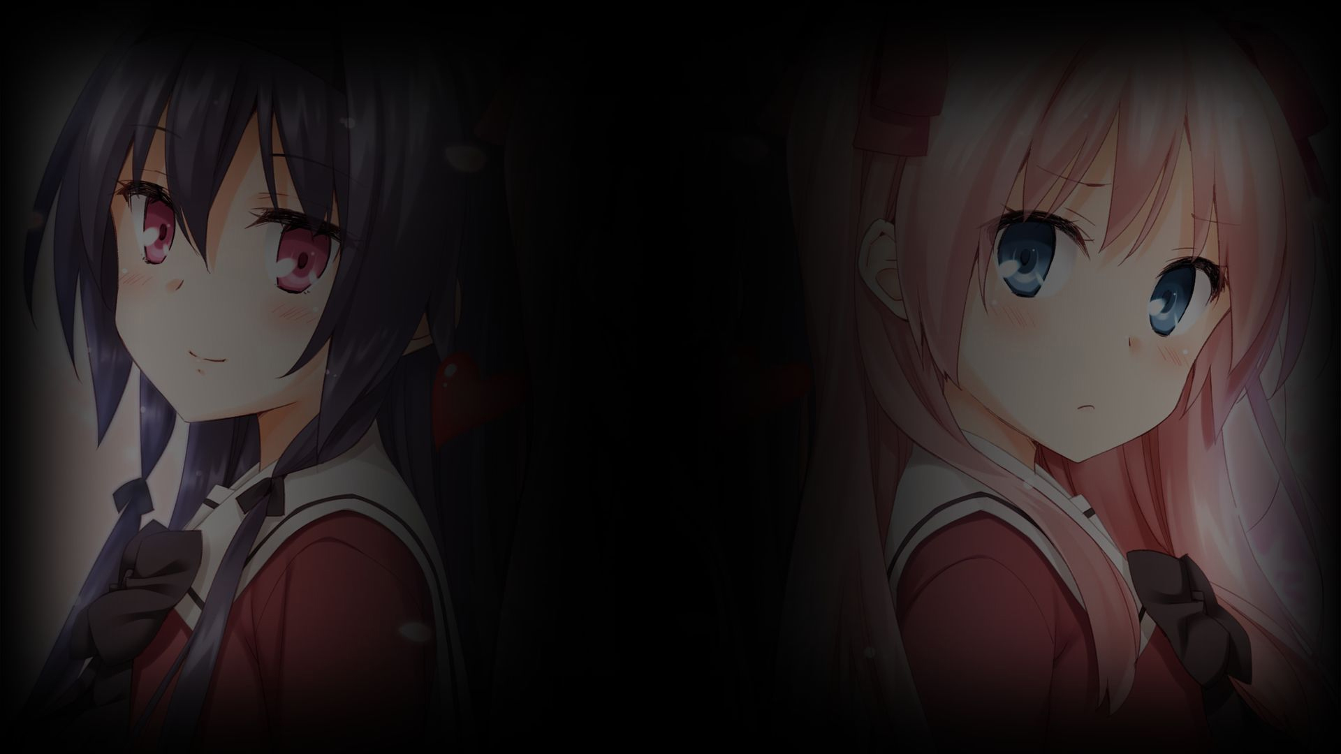 卡通人物 姐妹 黑白