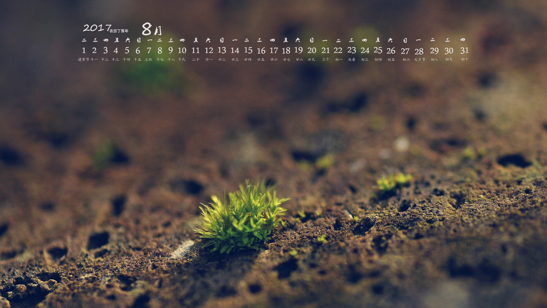 月历 2017年8月