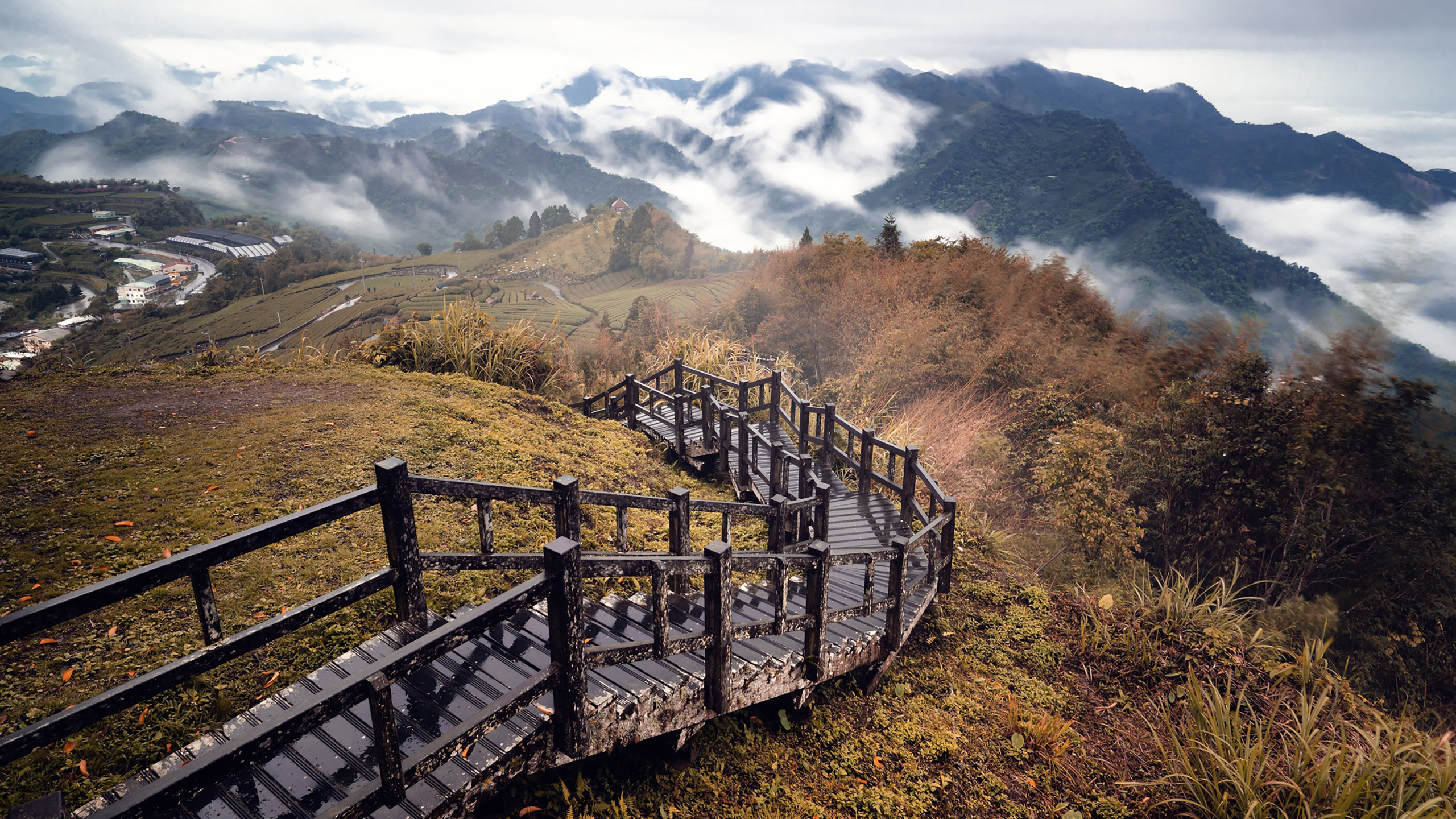 自然风光 高山 栈道