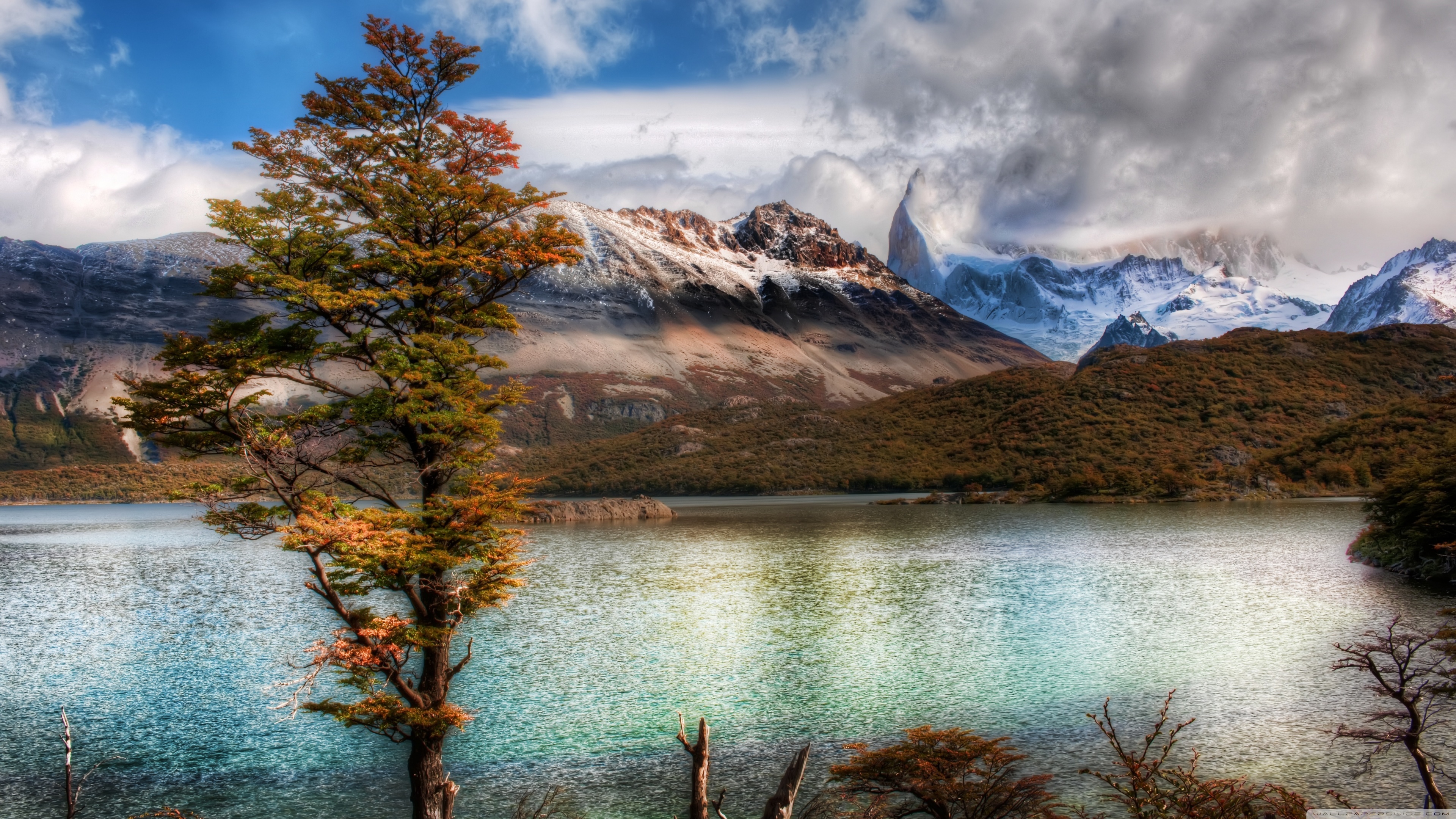 风景 风光 雪山 湖水 绿水 白云 天空