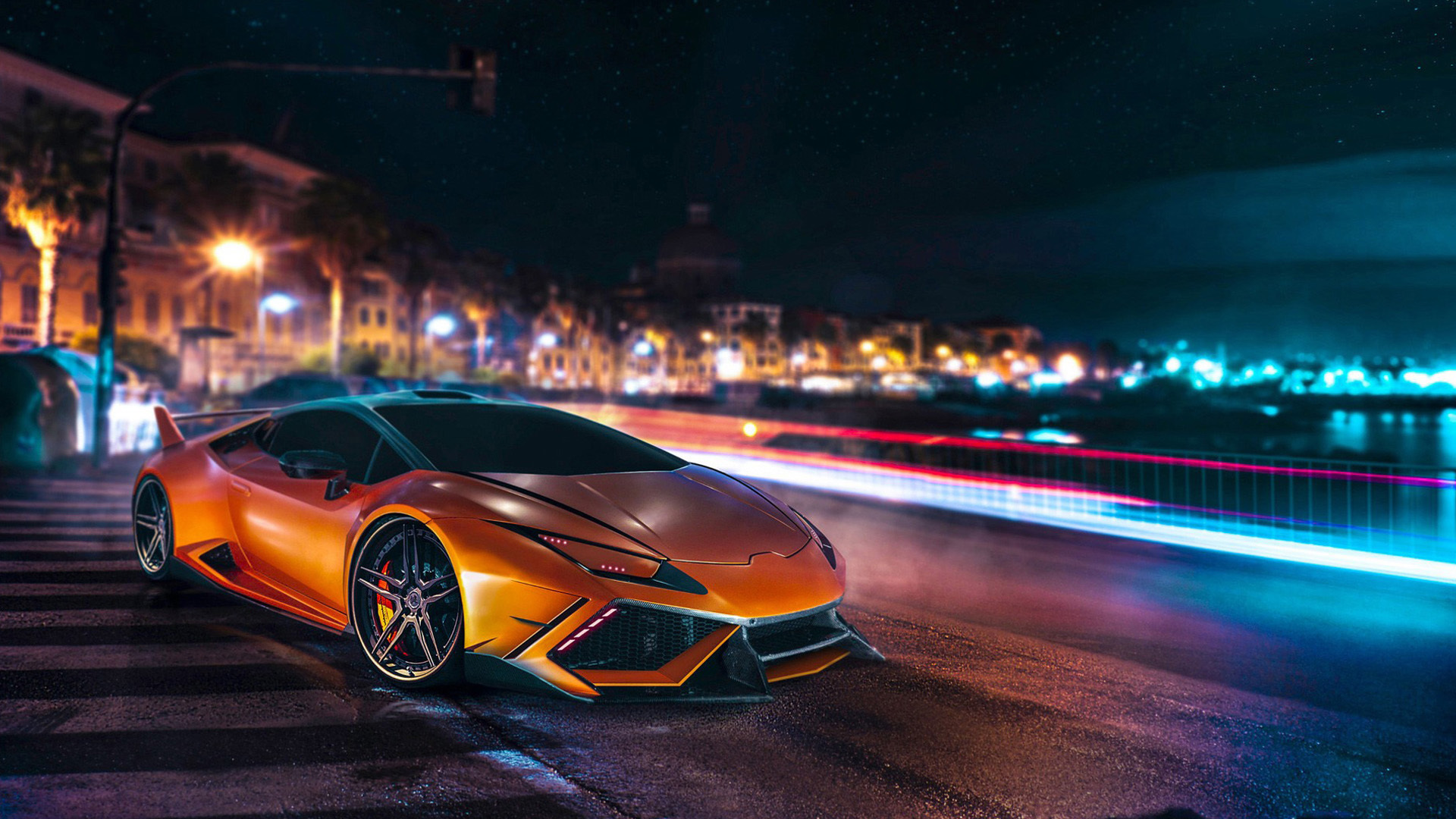 兰博基尼 城市夜景