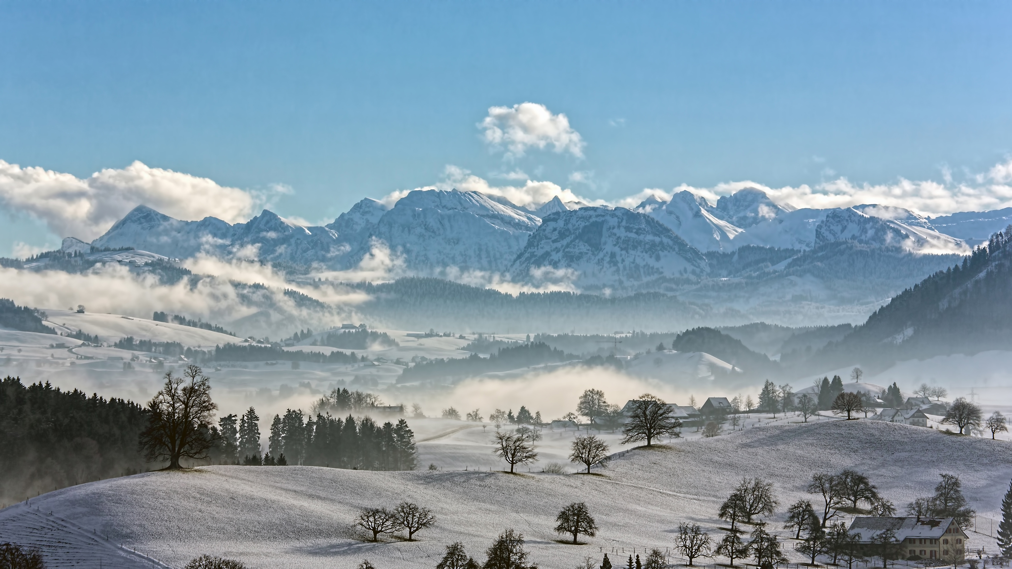 风景 4k 雪山 自然风光