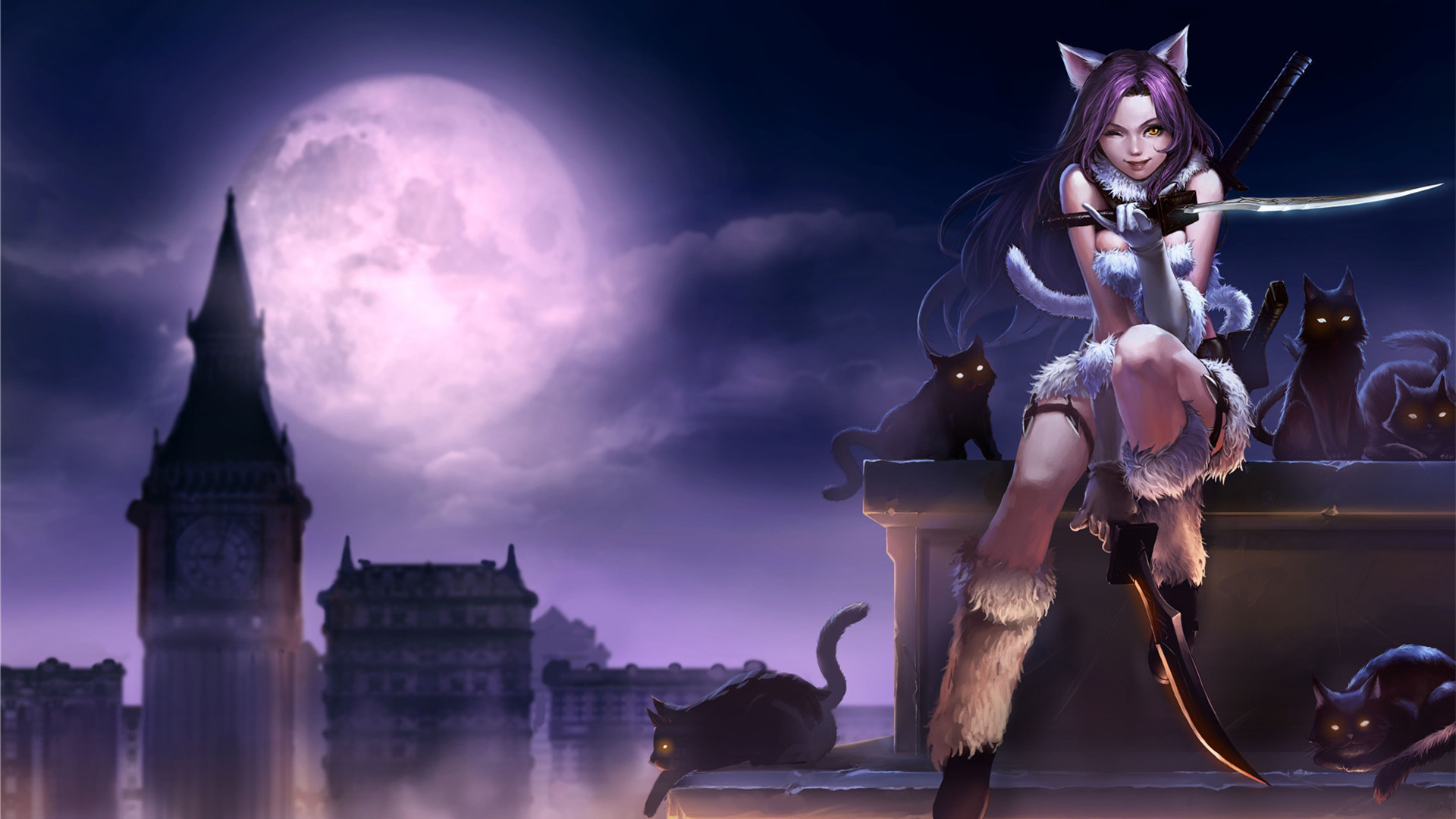 lol 英雄联盟 游戏 暗夜猫女 卡特琳娜