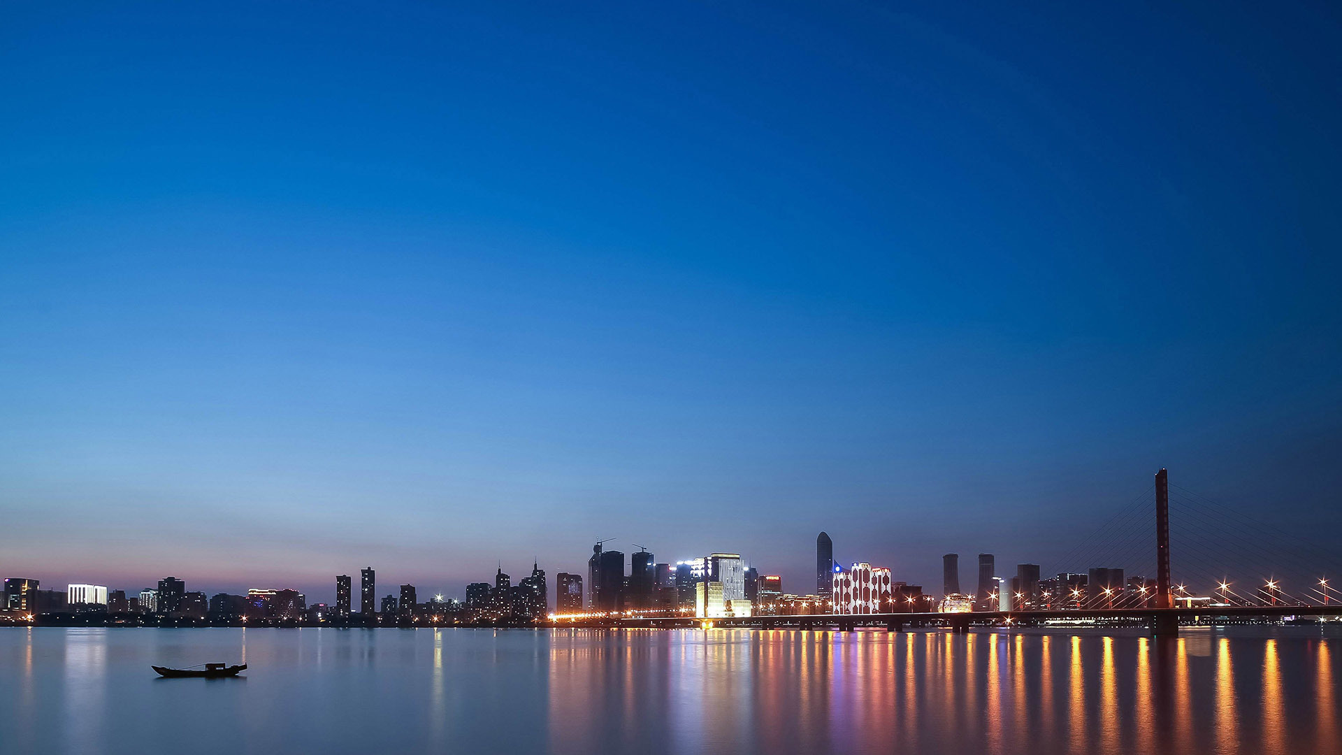 城市夜景   钱塘江  夜晚  风景  建筑