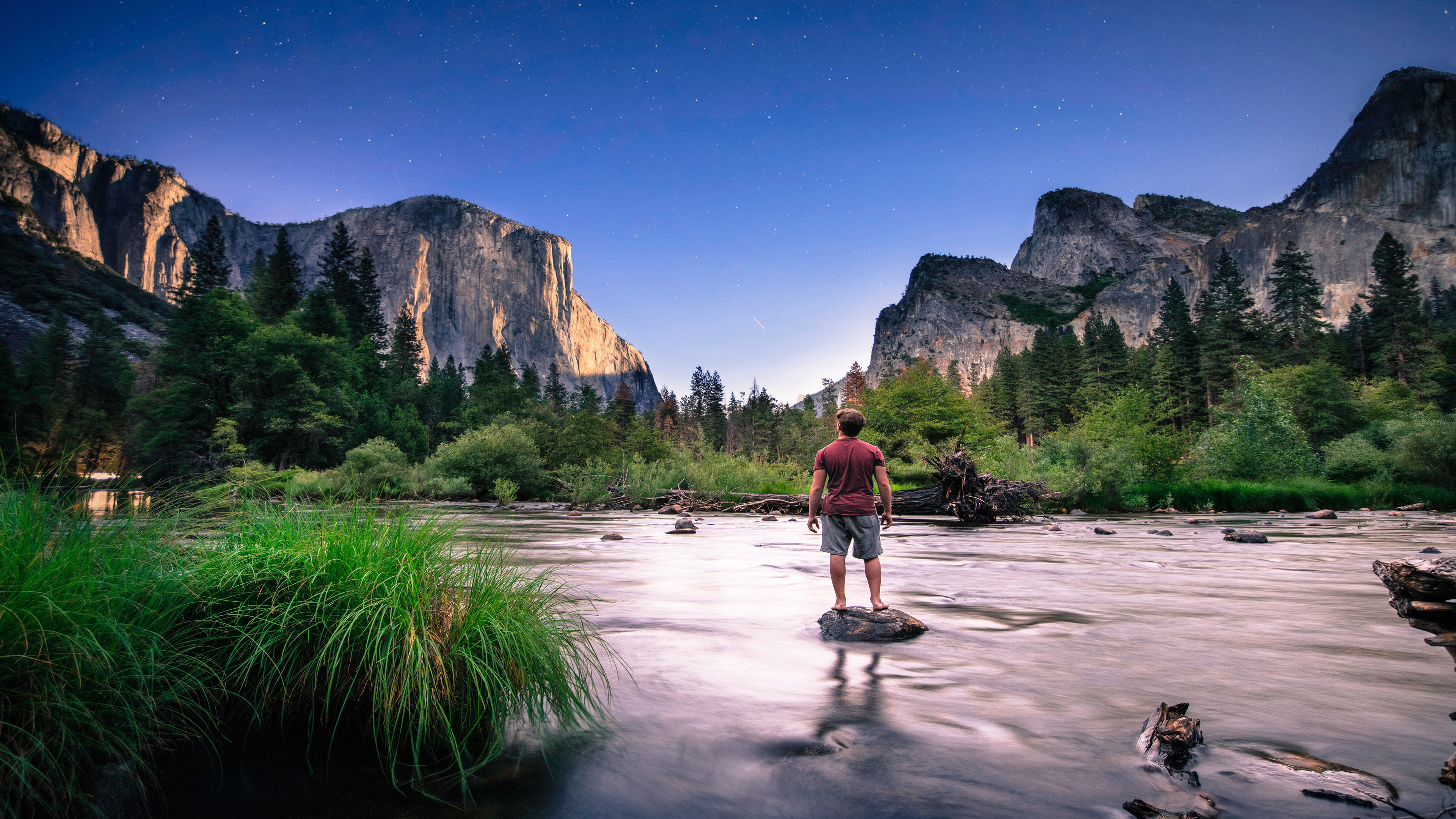 4K 风景 山川 溪流 星空