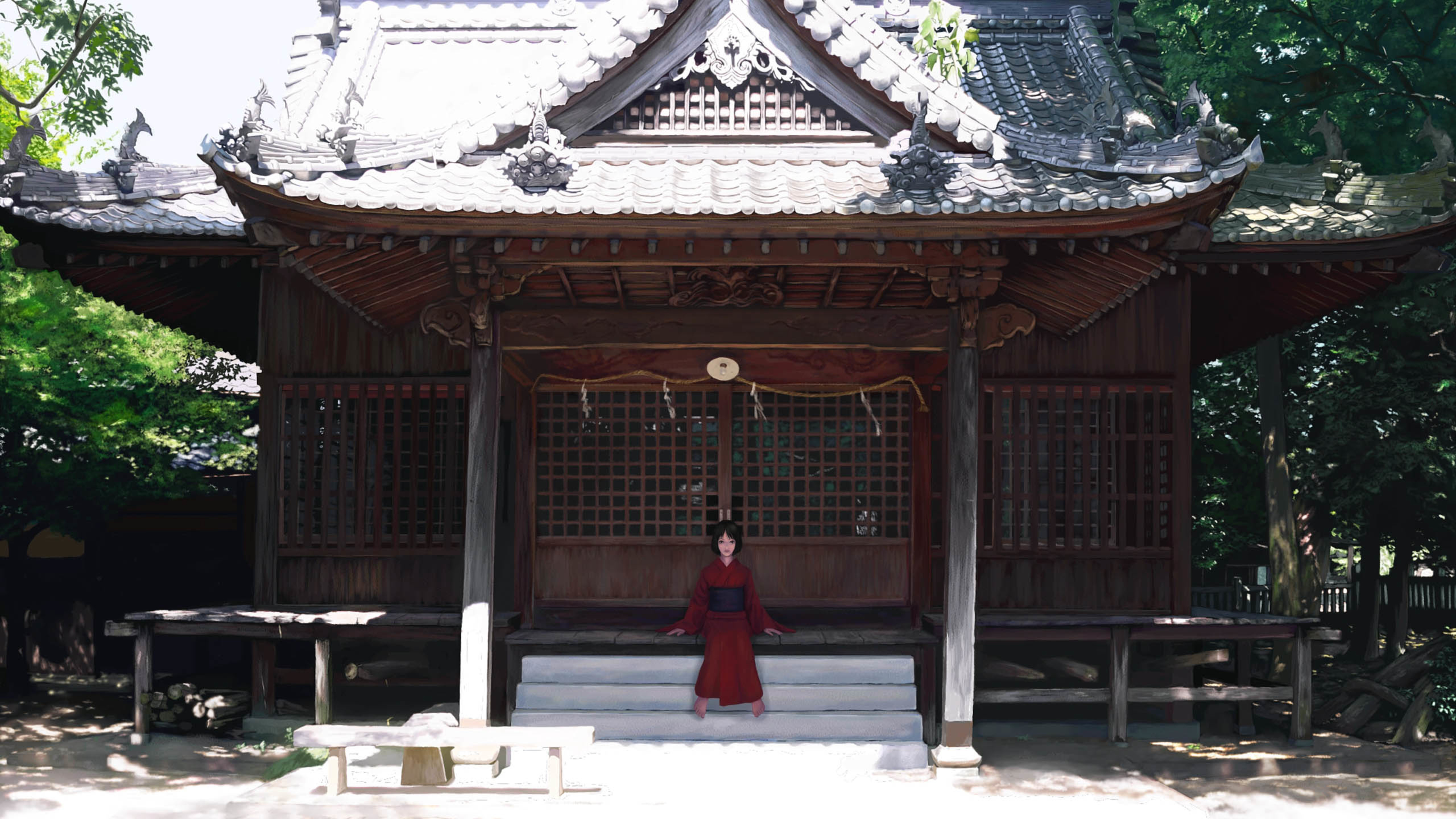 建筑 木屋 古典 人偶 夏日