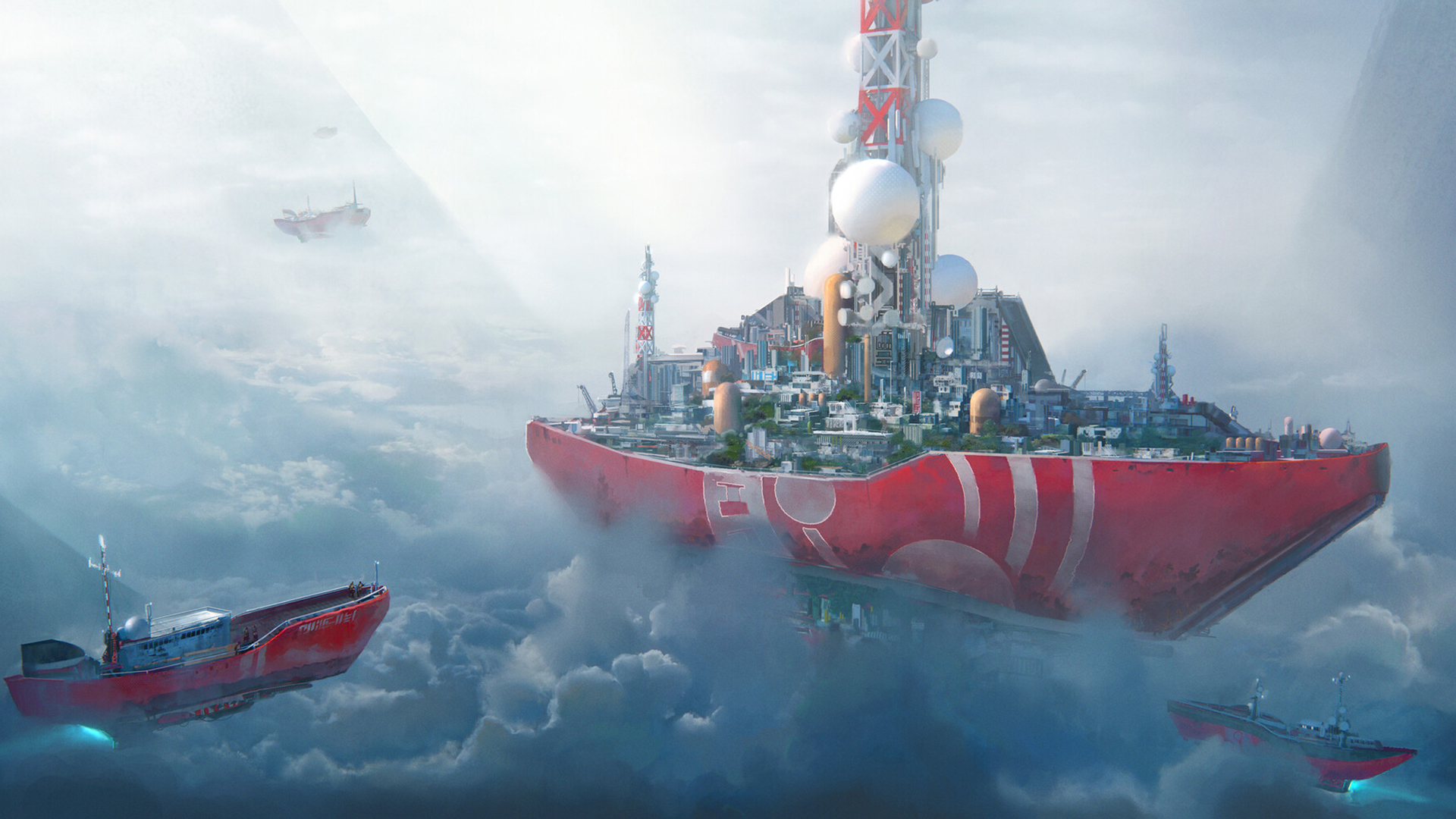 飞船 云海 天空 梦幻