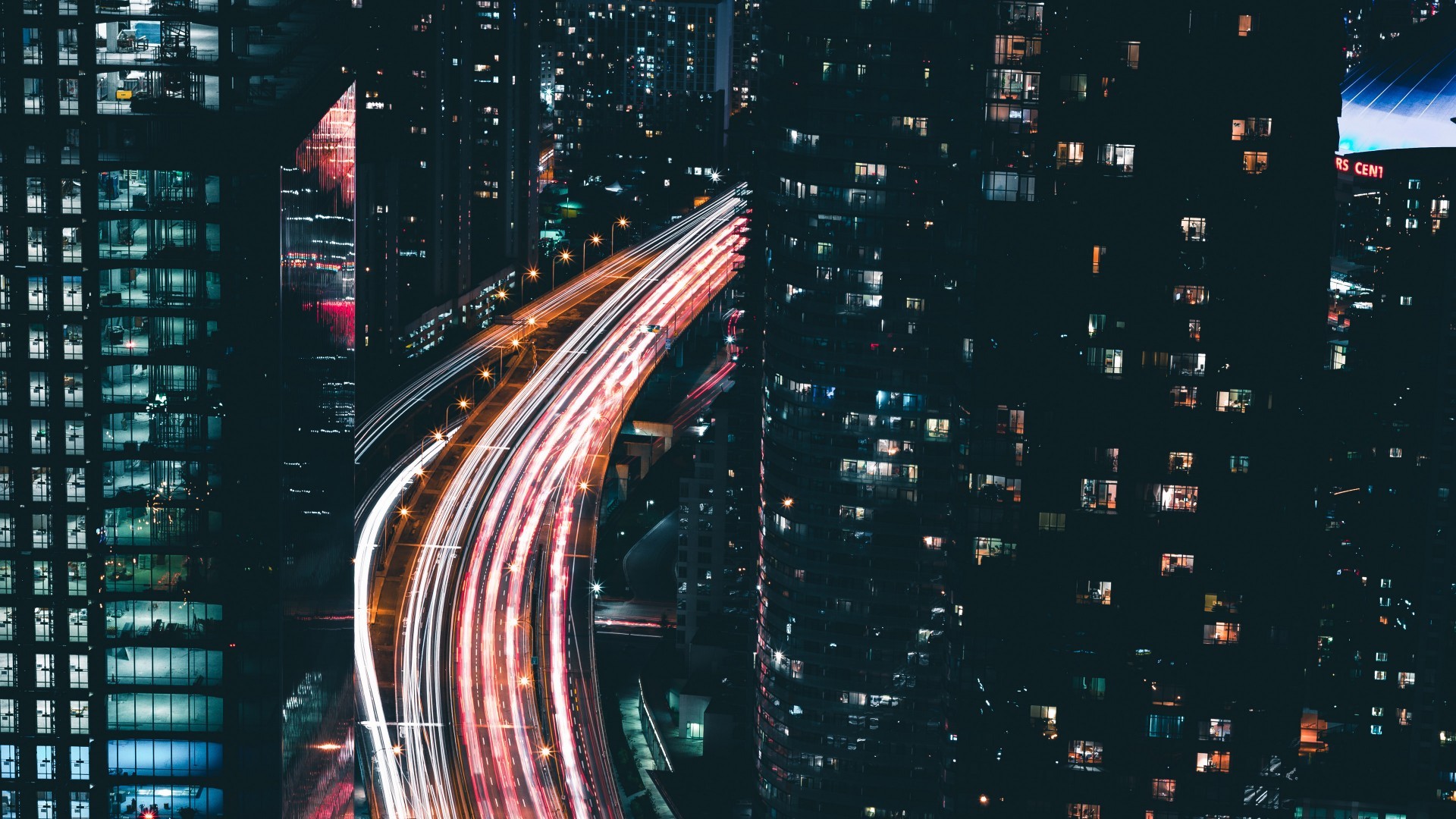 风景 车流 城市夜景
