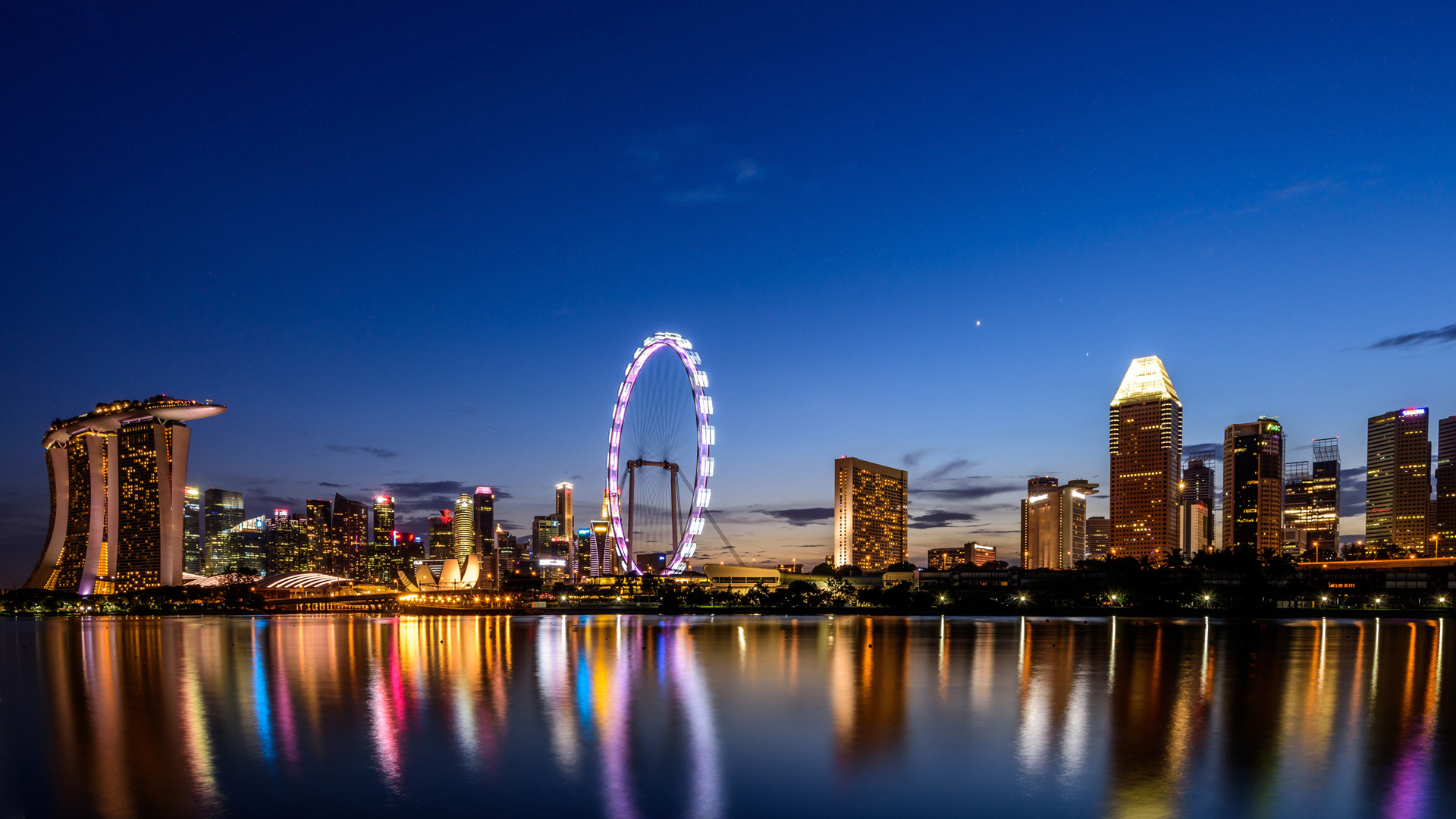 城市夜景 夜晚的摩天轮
