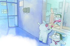 动漫 开学 手绘 卡通 米兔 儿童桌面专用