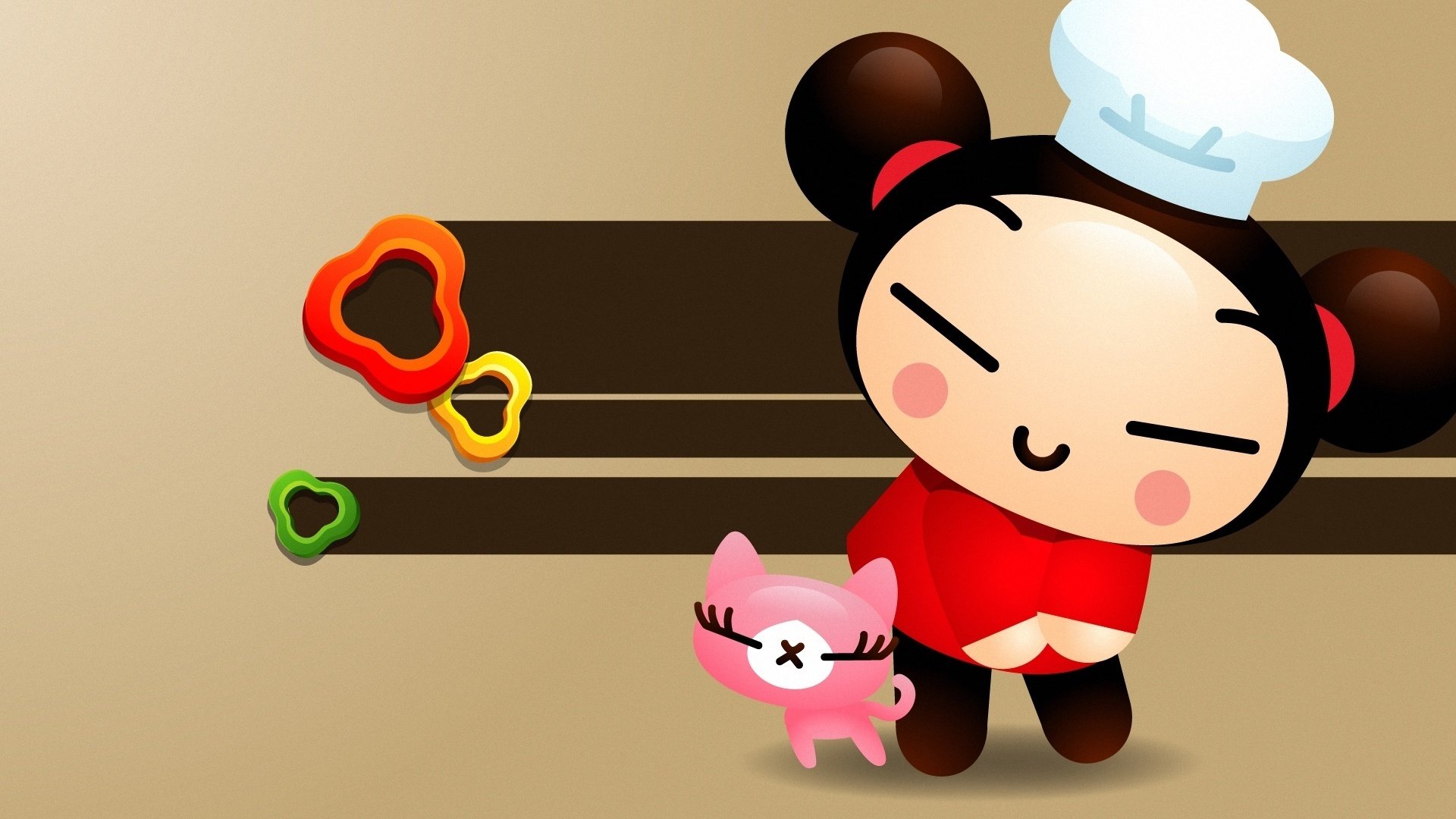 动漫 卡通 pucca 中国娃娃 可爱 儿童桌面专用