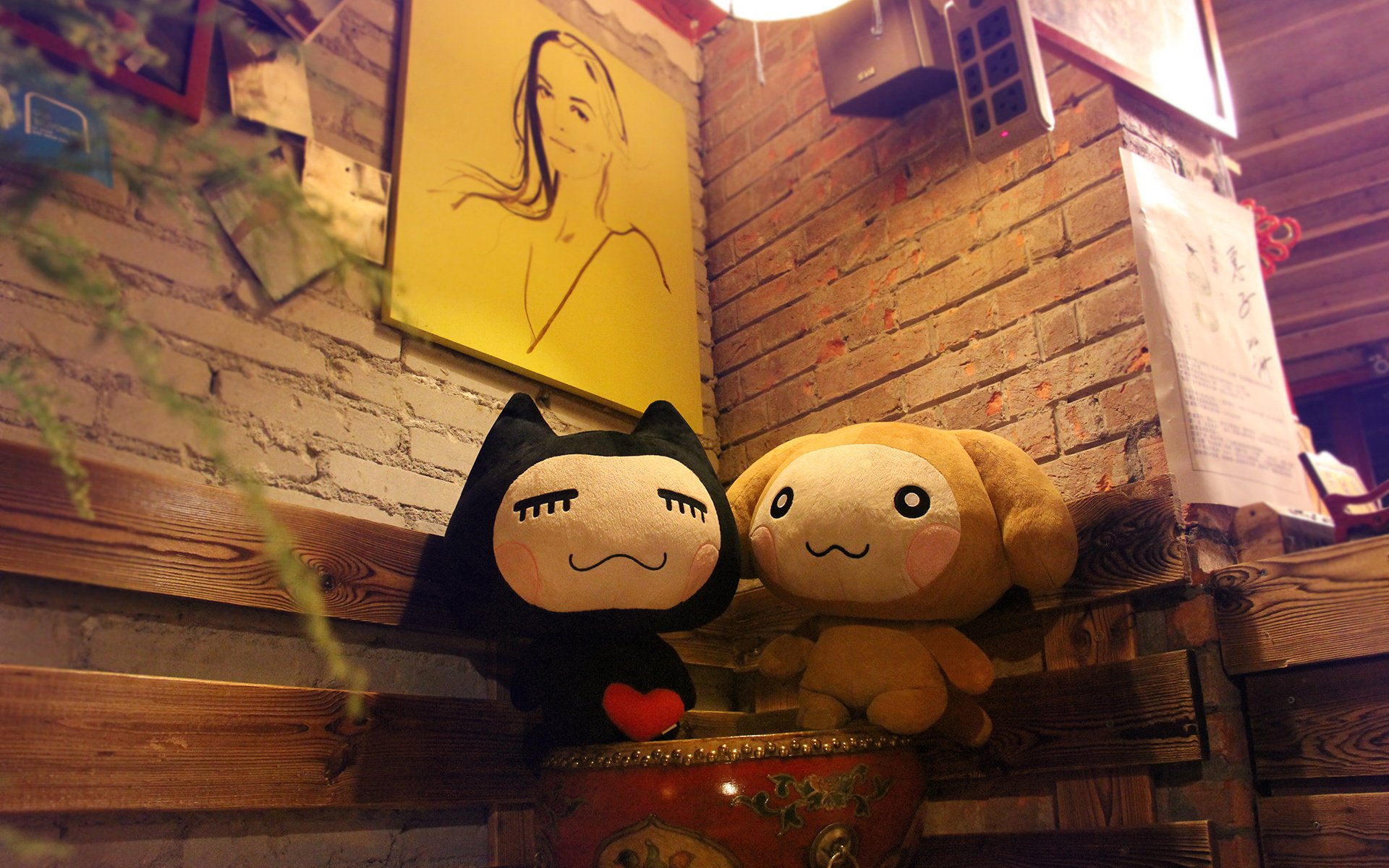 动漫 卡通 小左小右 可爱 公仔 小清新 儿童桌面专用