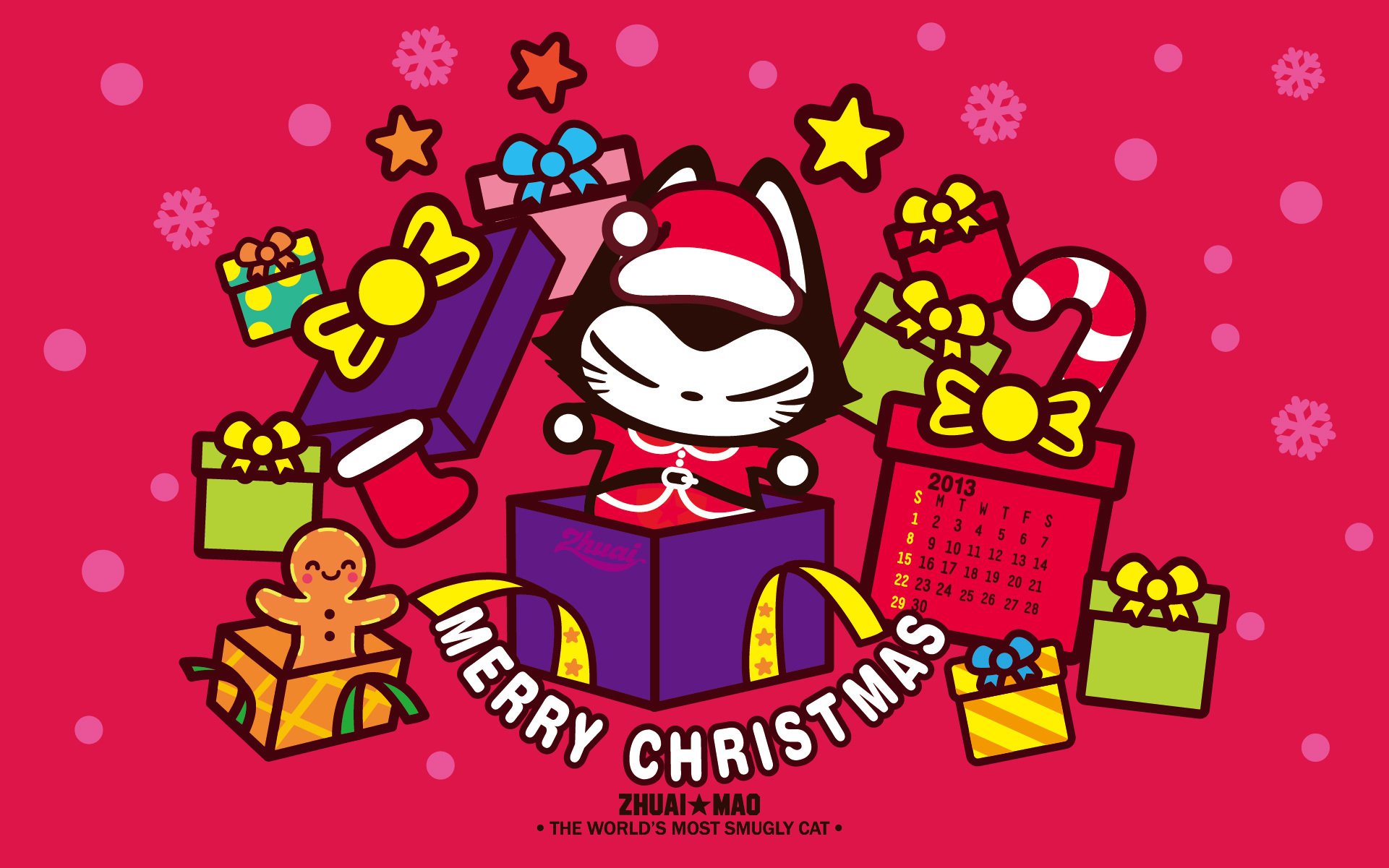 动漫 可爱 动画 手绘 圣诞节 拽猫 儿童桌面专用