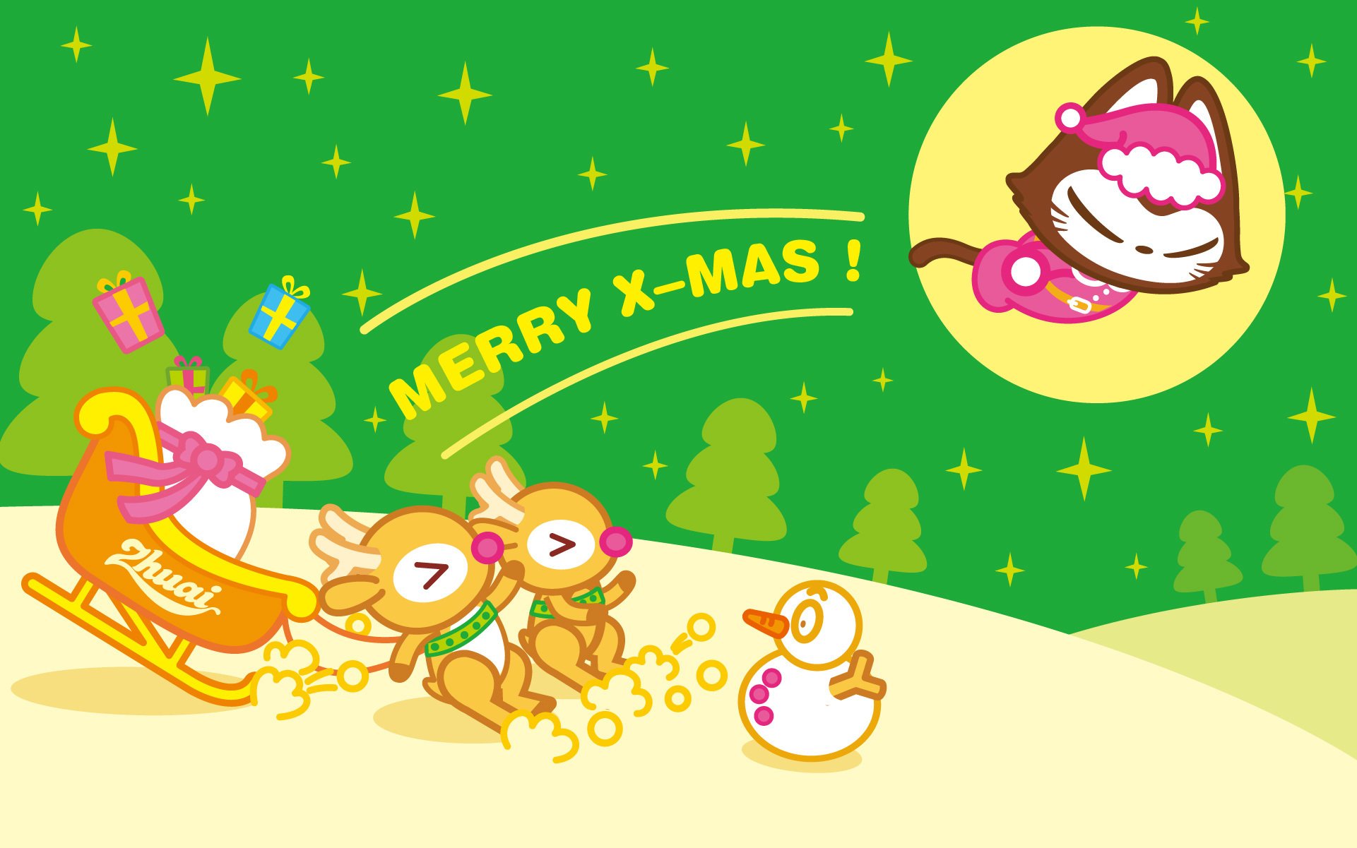 动漫 可爱 动画 手绘 圣诞节 拽猫 儿童桌面专用