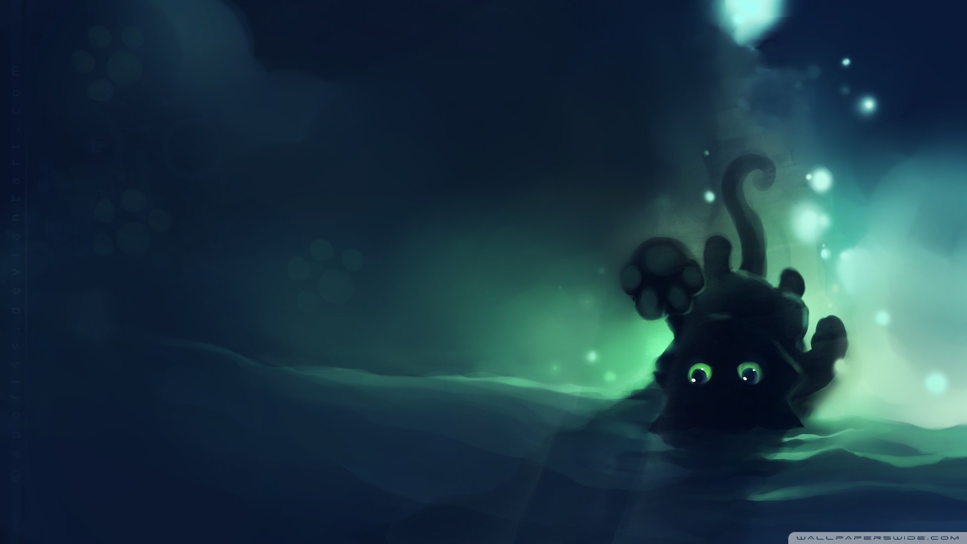 炫酷 特效 视觉艺术 设计 水彩 趣味猫