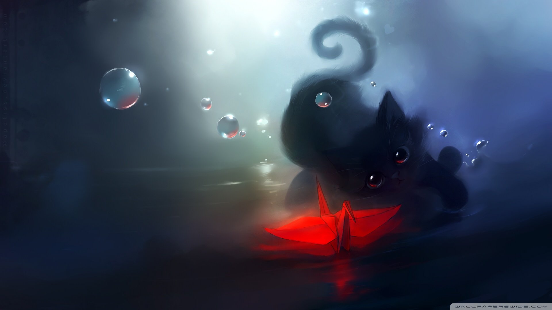 炫酷 特效 视觉艺术 设计 水彩 趣味猫