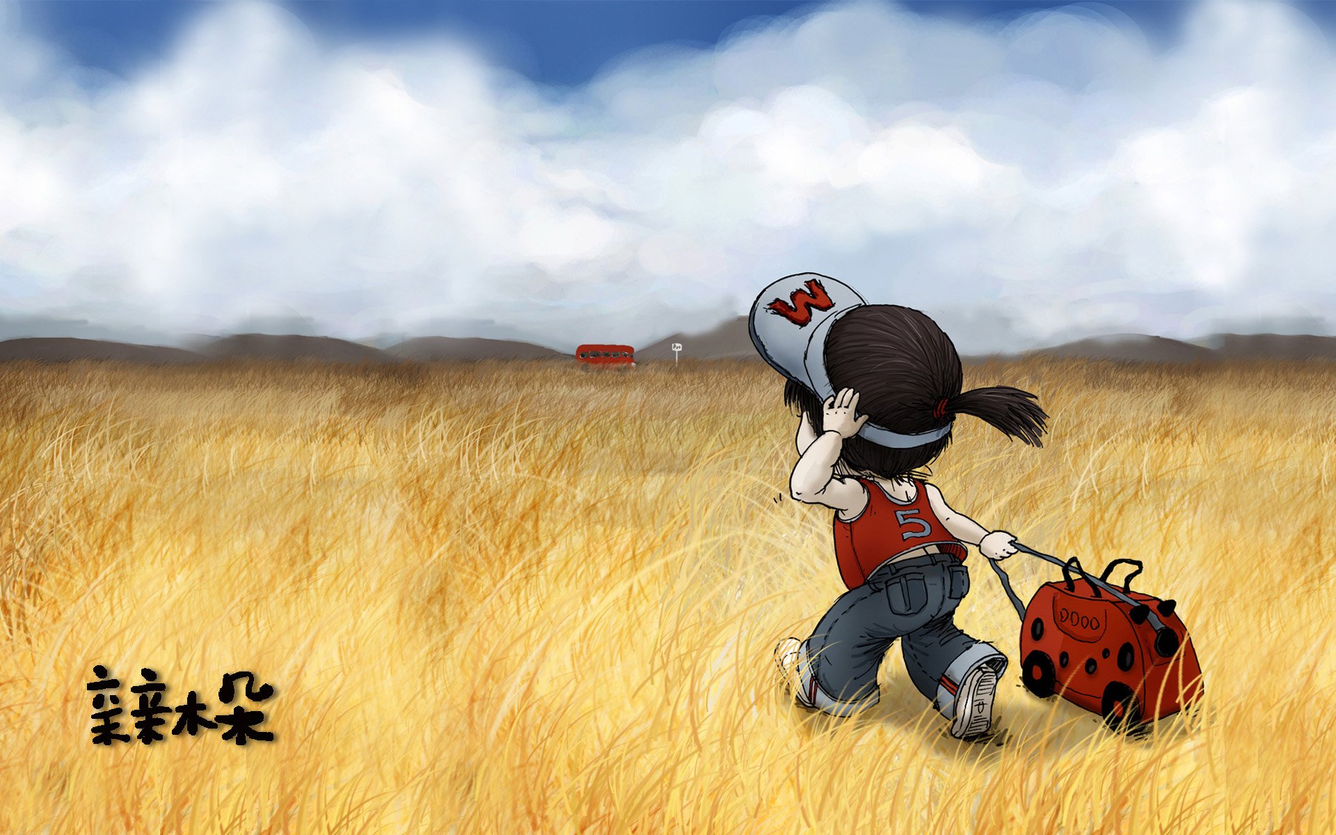 动漫 卡通 手绘 女孩 可爱 萌 治愈 木朵 亲亲木朵 调皮 俏皮