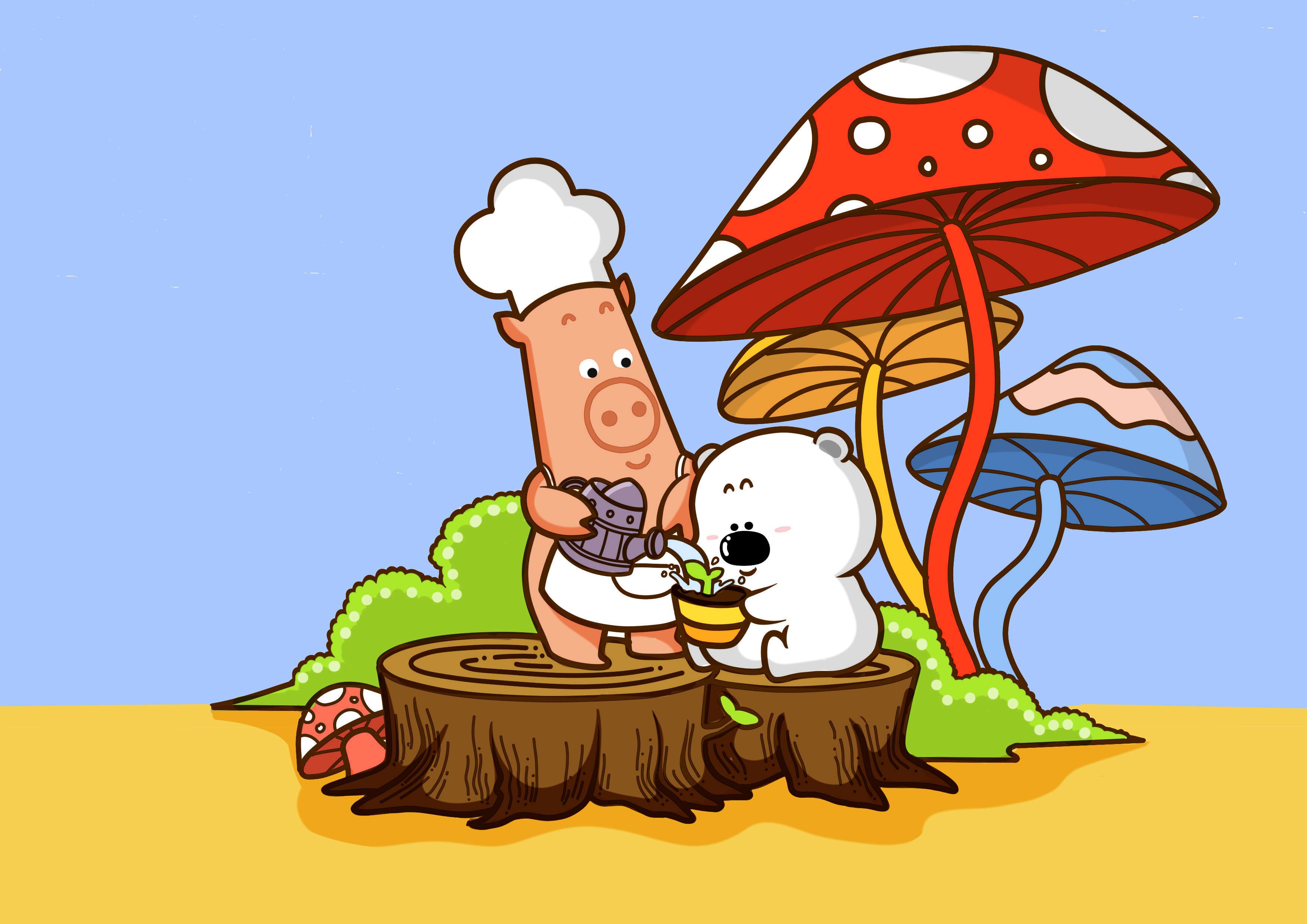 动漫卡通 小囧熊 手绘