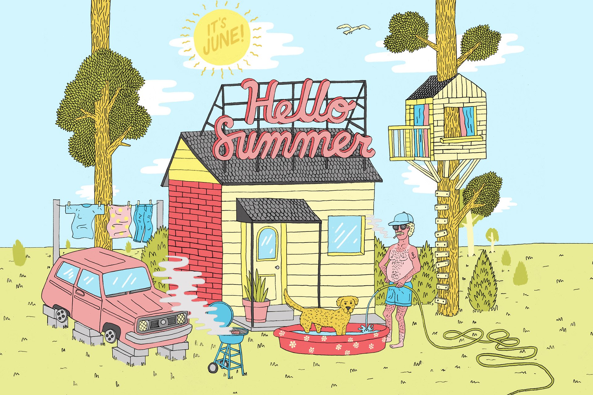 漫画 卡通 手绘 可爱 房子